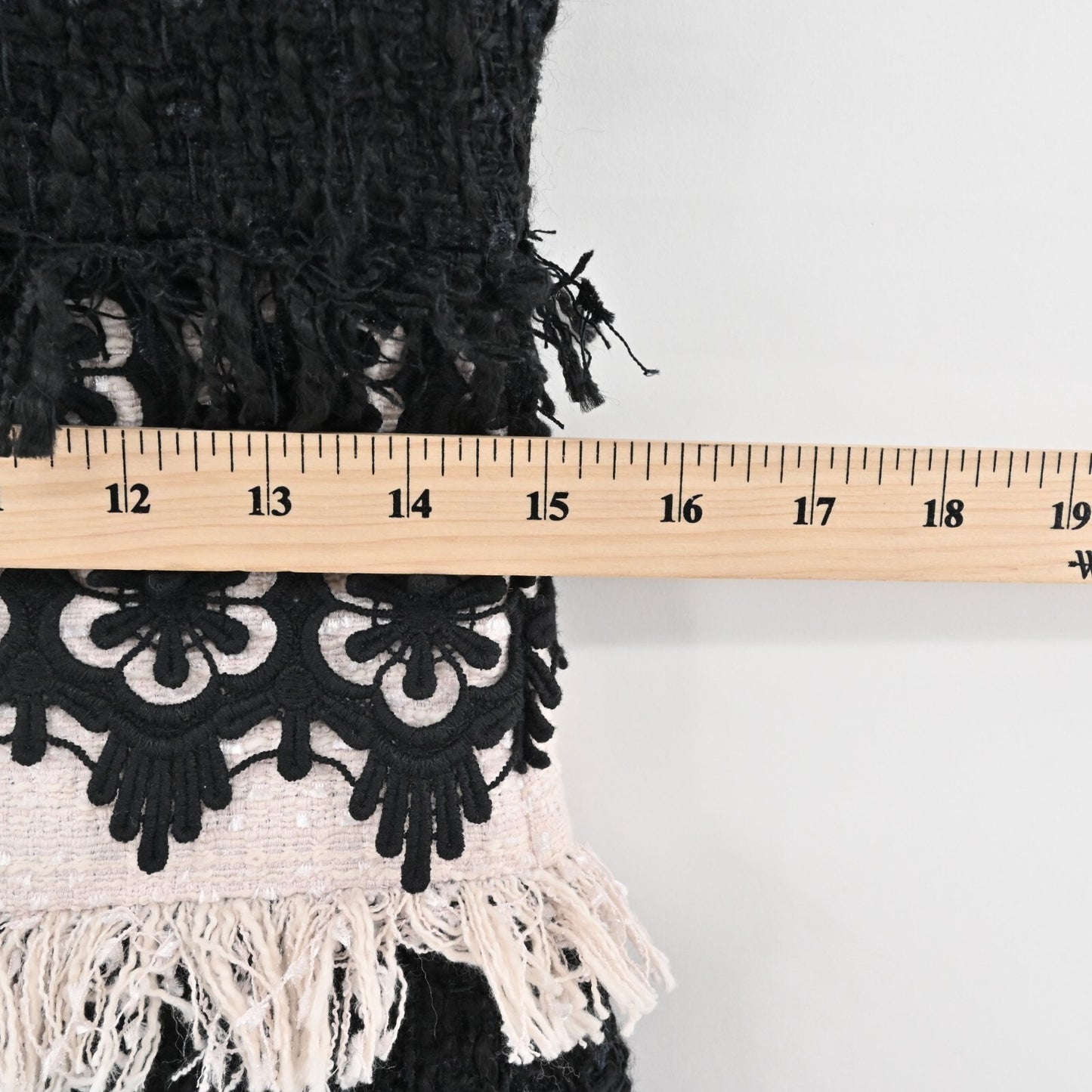 BOSTON PROPER Tweed Dress Size 2 Color Block Sleeveless Floral Fringe Mini Retro