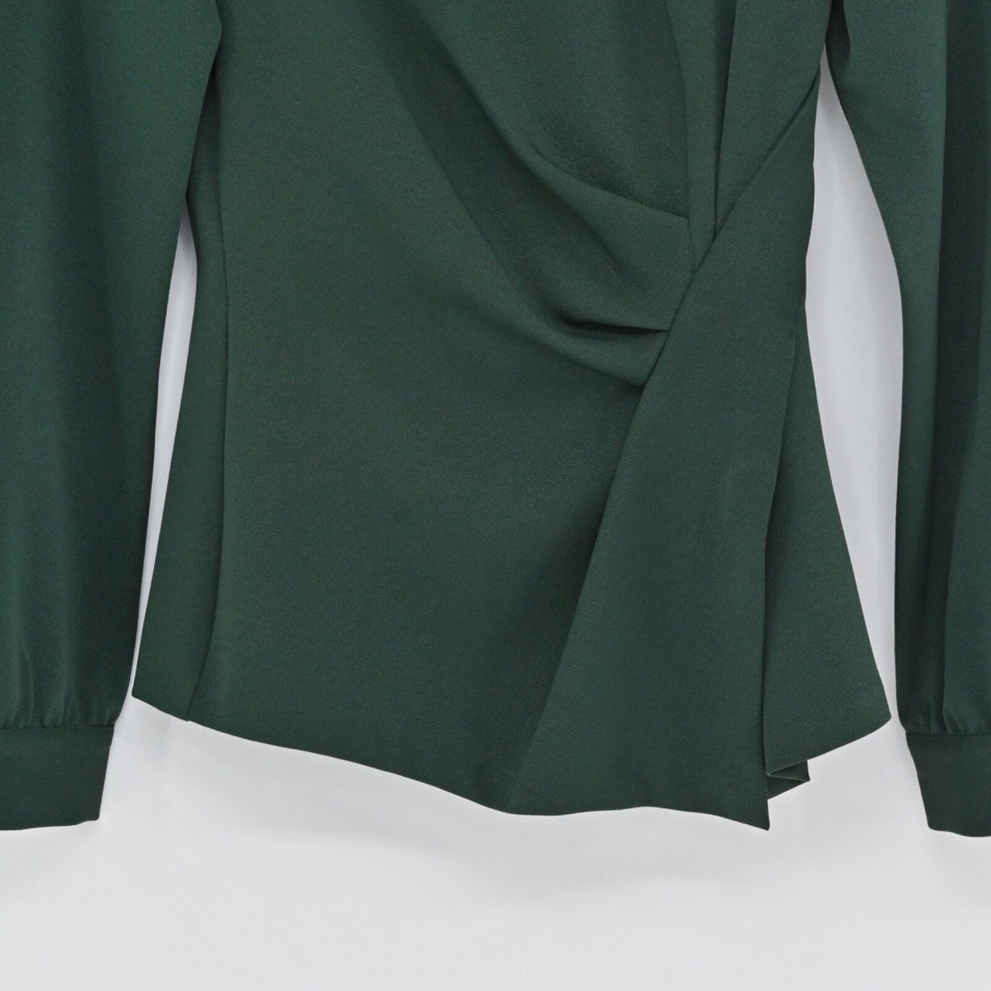 ZARA Womens Skirt Set Size XS Pleated Velour Emerald Green Blouse Retro Career