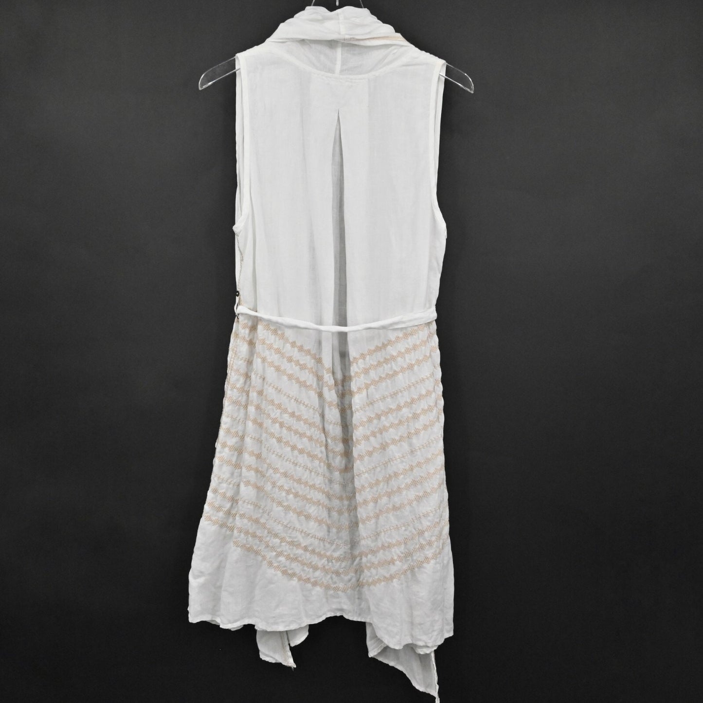 JOHNNY WAS Duster Womens Size OS Longline Embroidered Tie Waist Sleeveless Boho