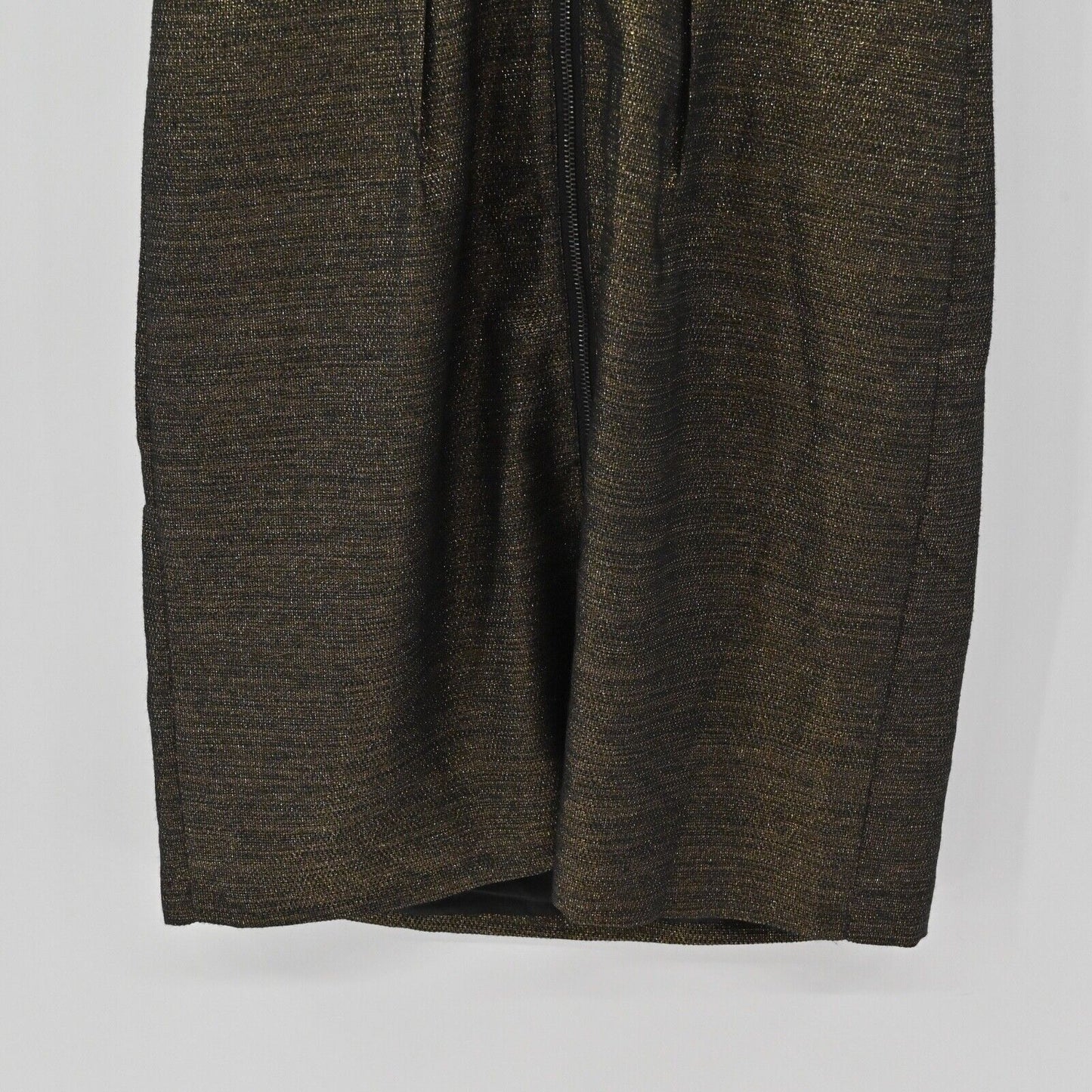 W118 by WALTER BAKER Dress Sz L Black Gold Metallic Sleeveless Lucy Sheath NEW