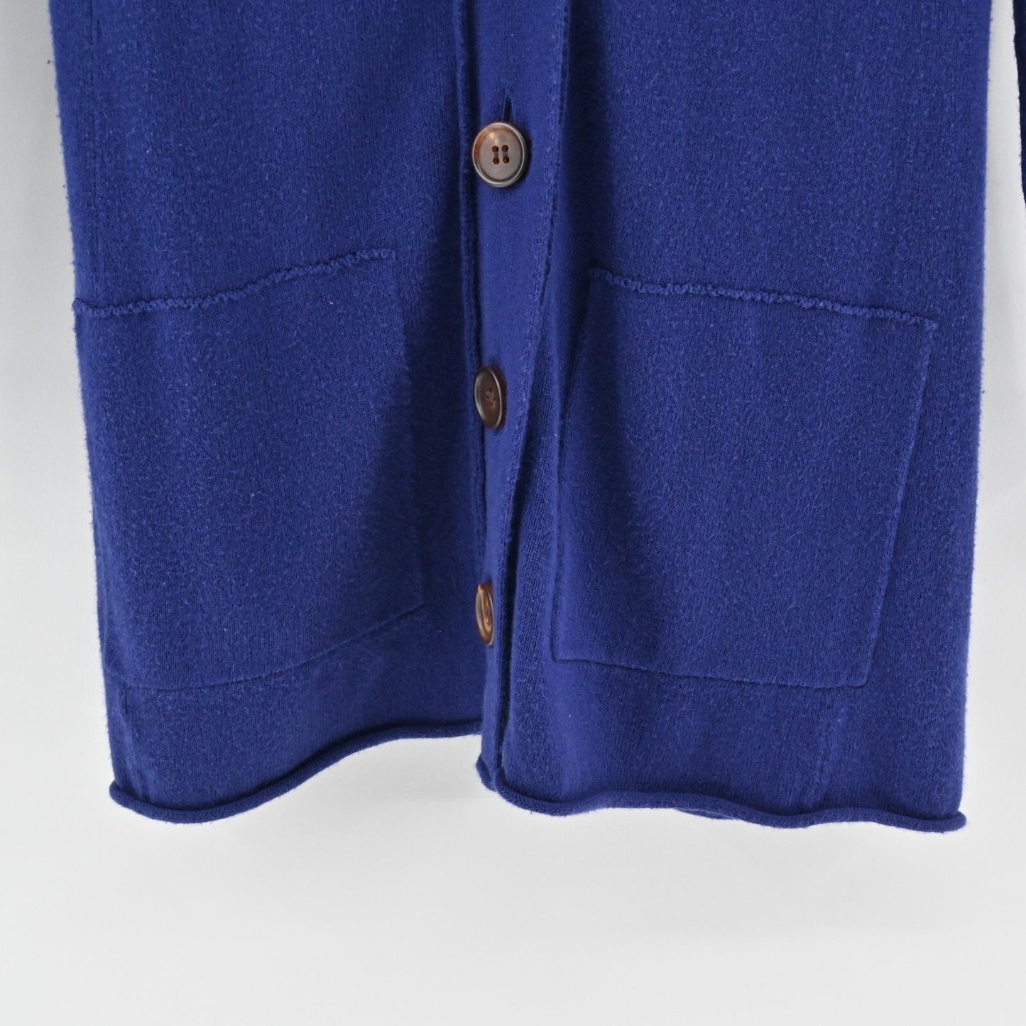 EILEEN FISHER Cardigan Sweater Womens Size XS Cotton Cashmere Blend Knit Blue