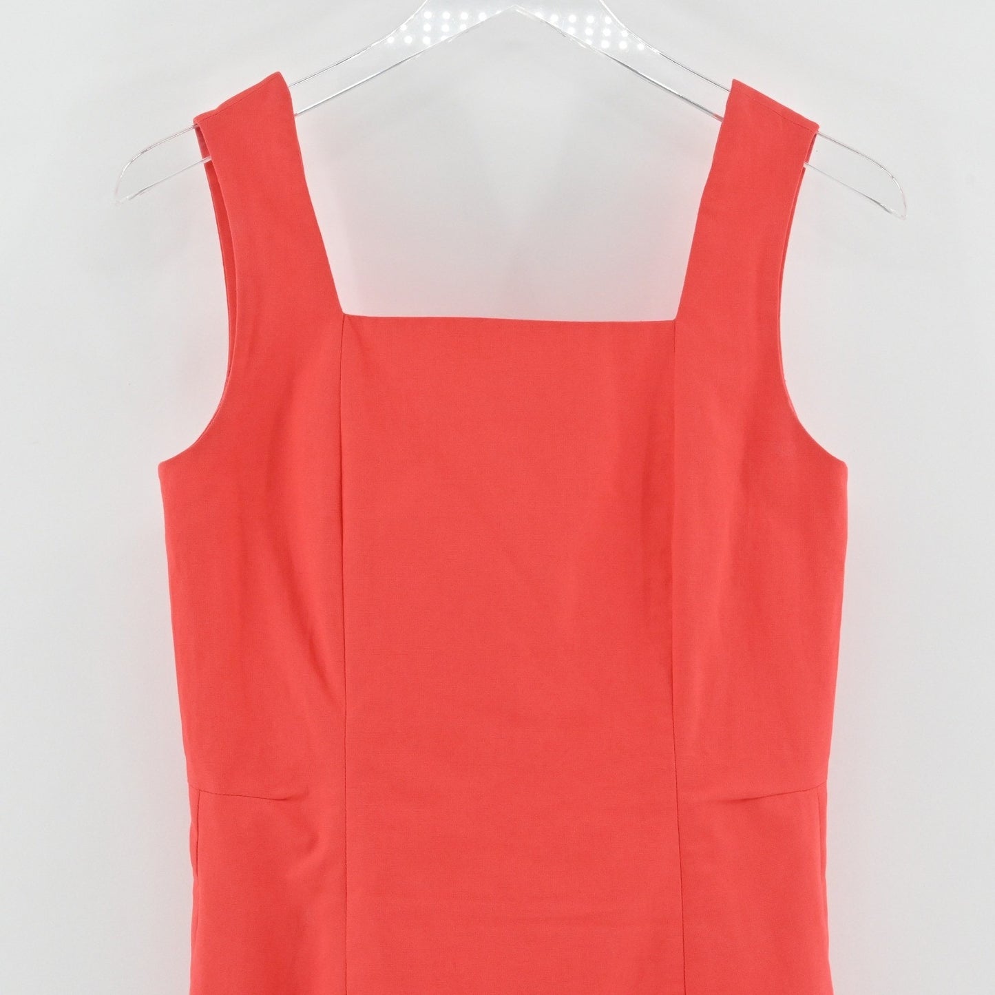 COS Womens Slim Fit Linen Cotton Dress Size 2 Sleeveless Red Minimalist Modern