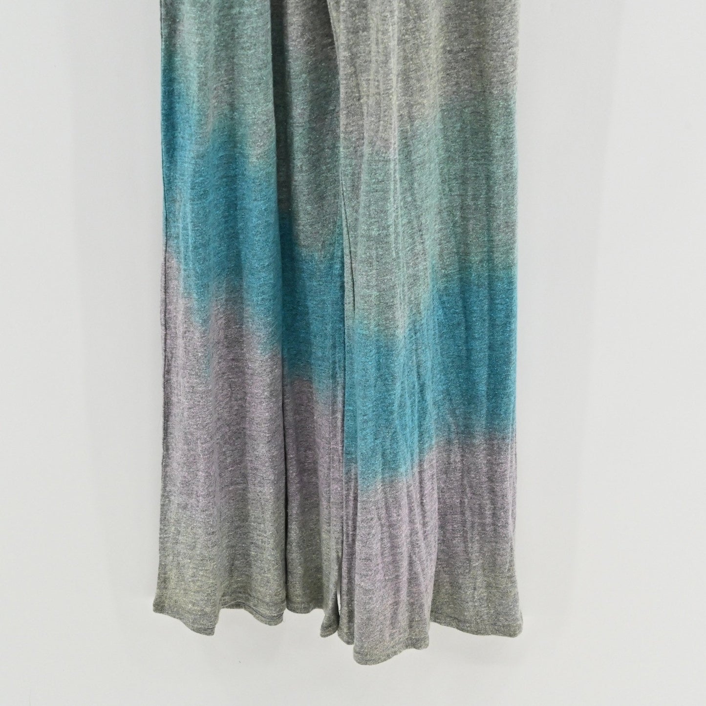 CHASER Womens Smocked Tie Dye Jumpsuit Size L Gray Blue Wide Leg Comfy Hippie