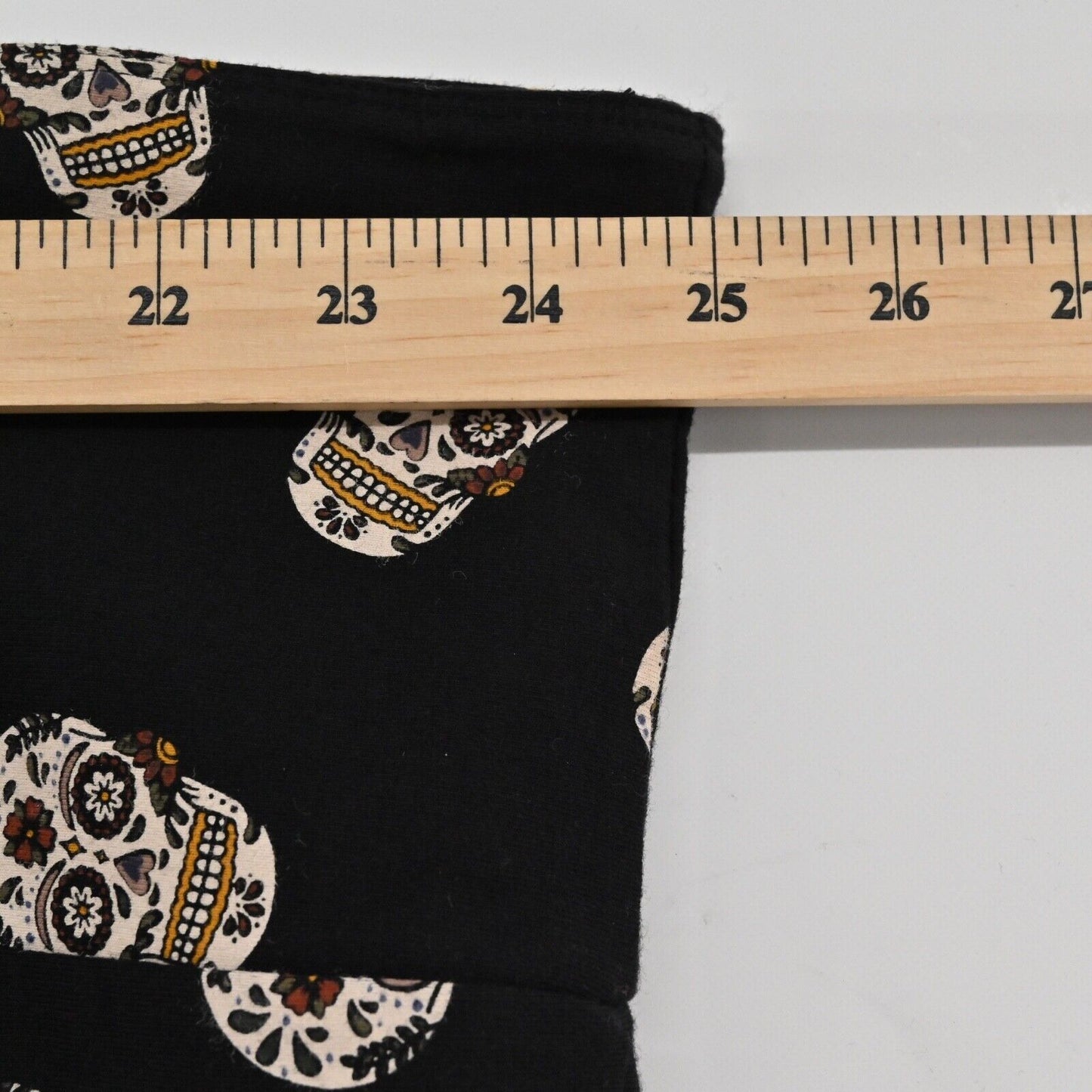 TORRID Skirt Womens Sz 4X Black Sugar Skull Print Jersey Knit Cotton Blend Mini