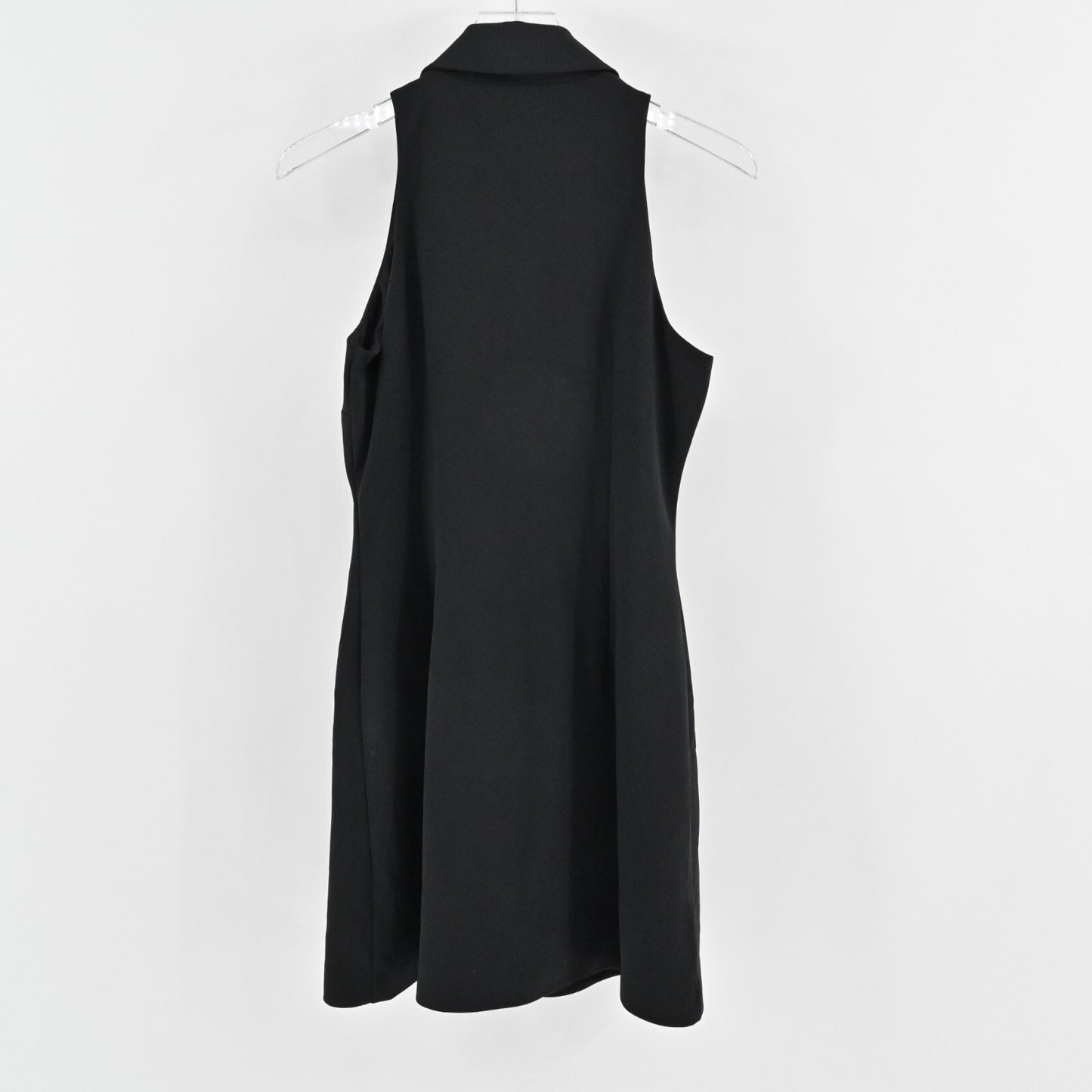 RACHEL PARCELL Dress Size M Black Sleeveless Collared Button Front Classic Mini