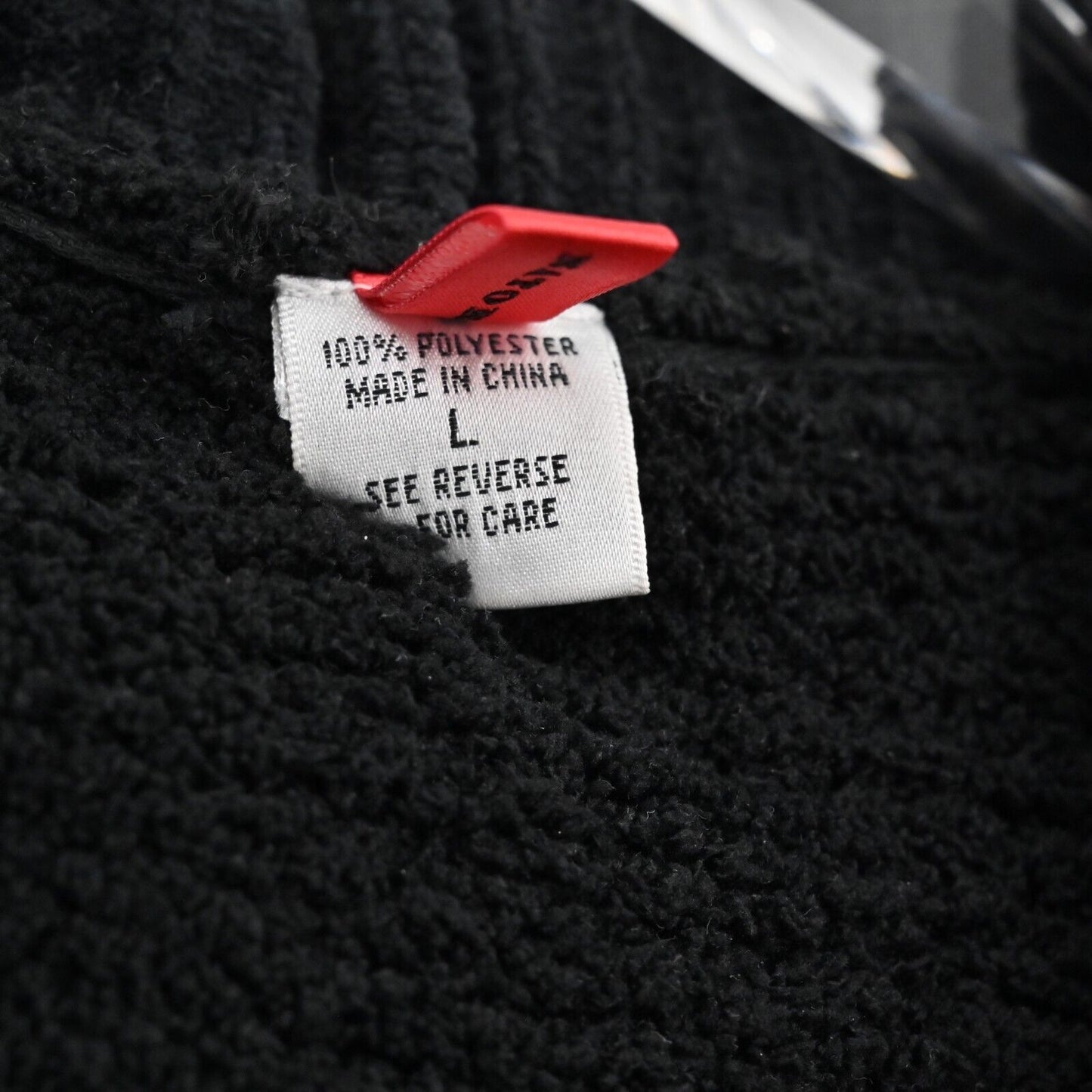 NATORI Robe Womens Sz L Black Fleece Belted Comfort Sherpa Plush Soft Cozy JOSIE
