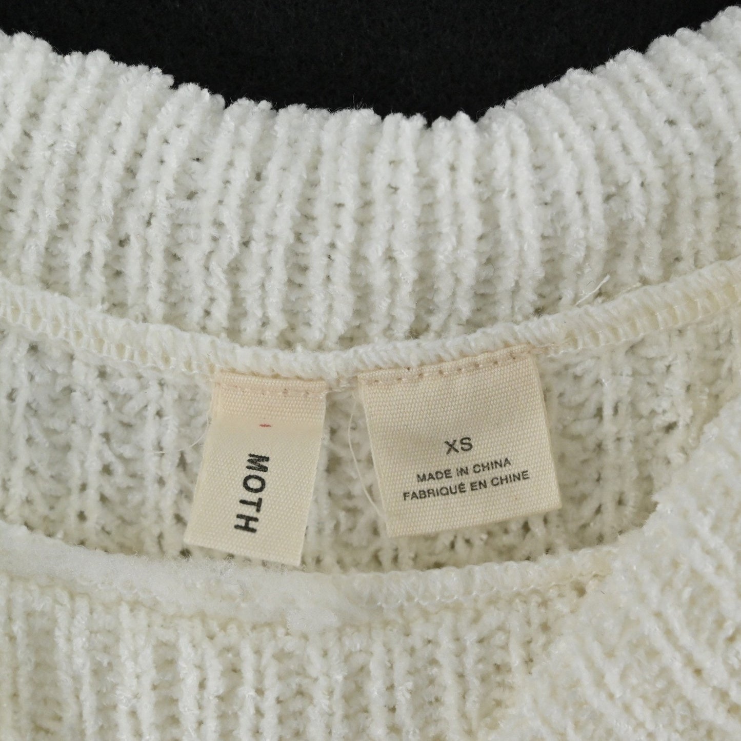 Anthropolgoie MOTH Womens Off The Shoulder Chenille Sweater Size XS Cream Boho