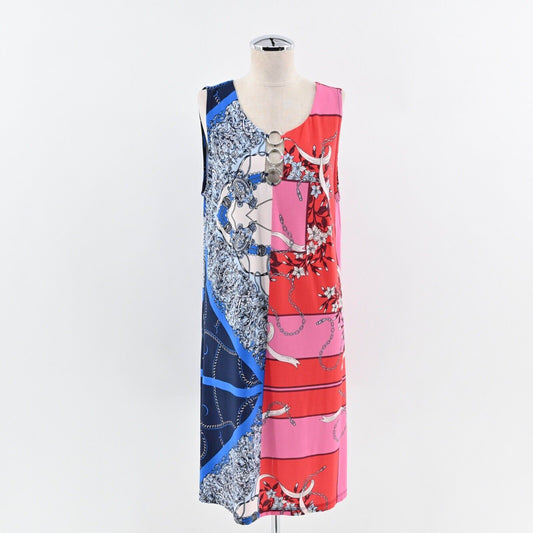 MSK Dress Size L Colorblock Baroque Mix Print Jersey Scoop Neck Sleeveless Shift