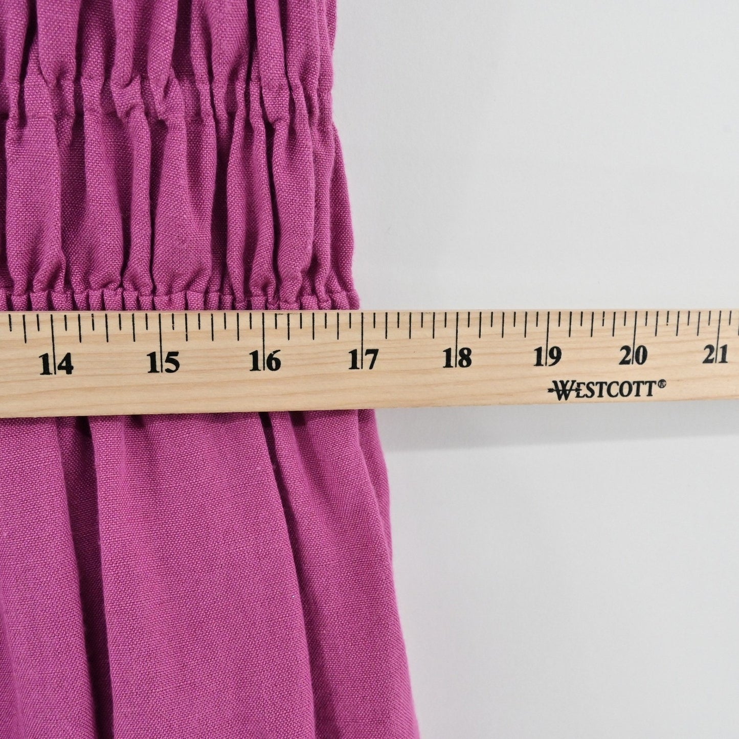 Anthropologie Smocked Waist Mini Dress Dress Size S Linen Tie Back Ruffle Mini