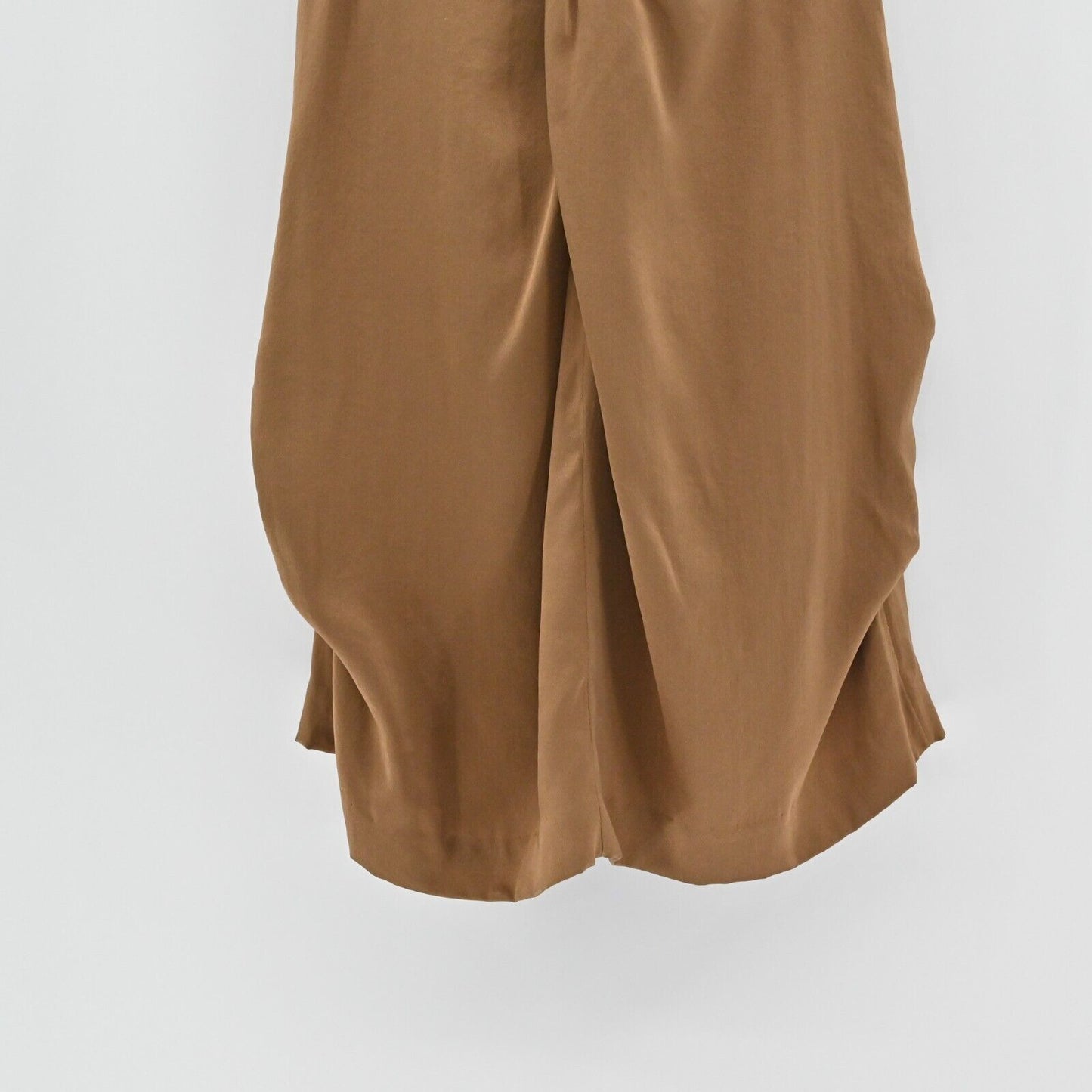 REISS Bronze Silk Dress Sz 6 Gold Strapless Bustier Twist Front Mini Party Retro