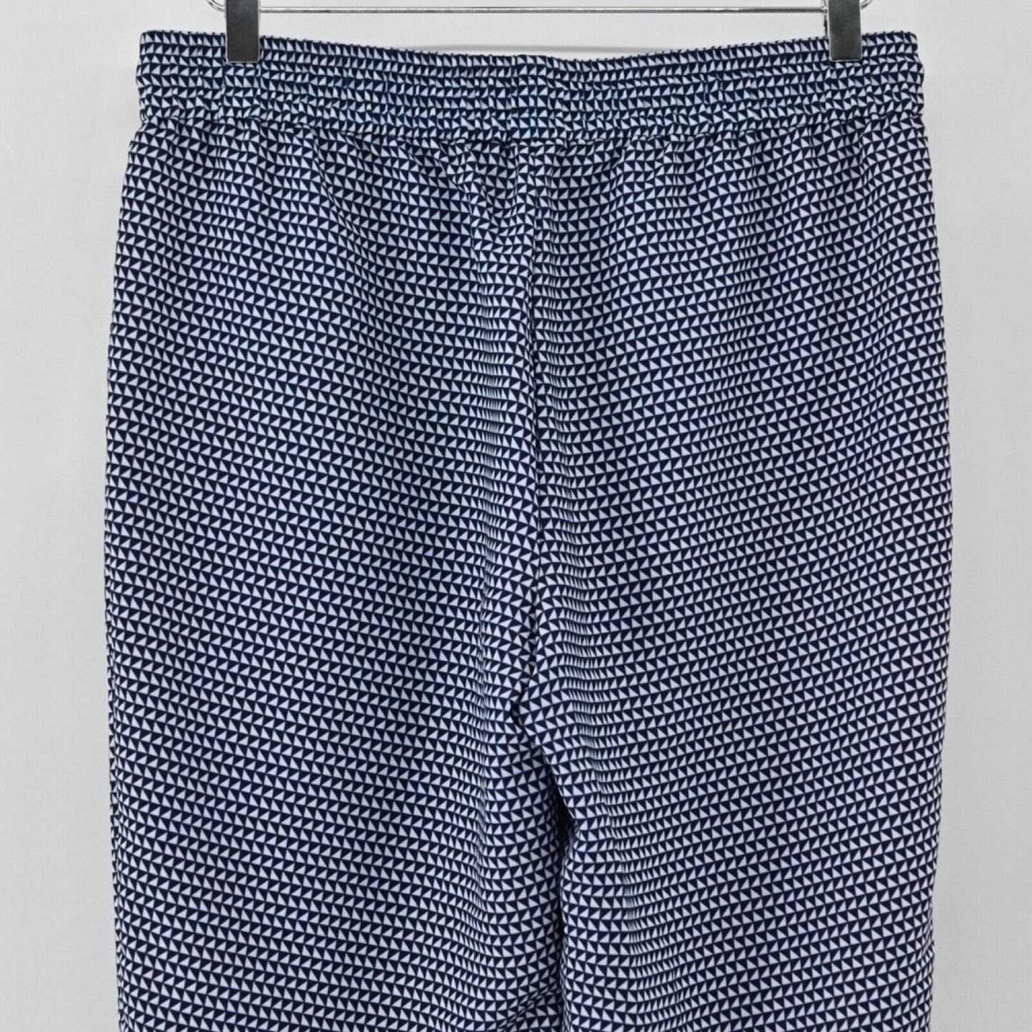 J CREW Pants Womens Size 6 Blue Geometric Stripe Drawstring Elastic Waist Drapey