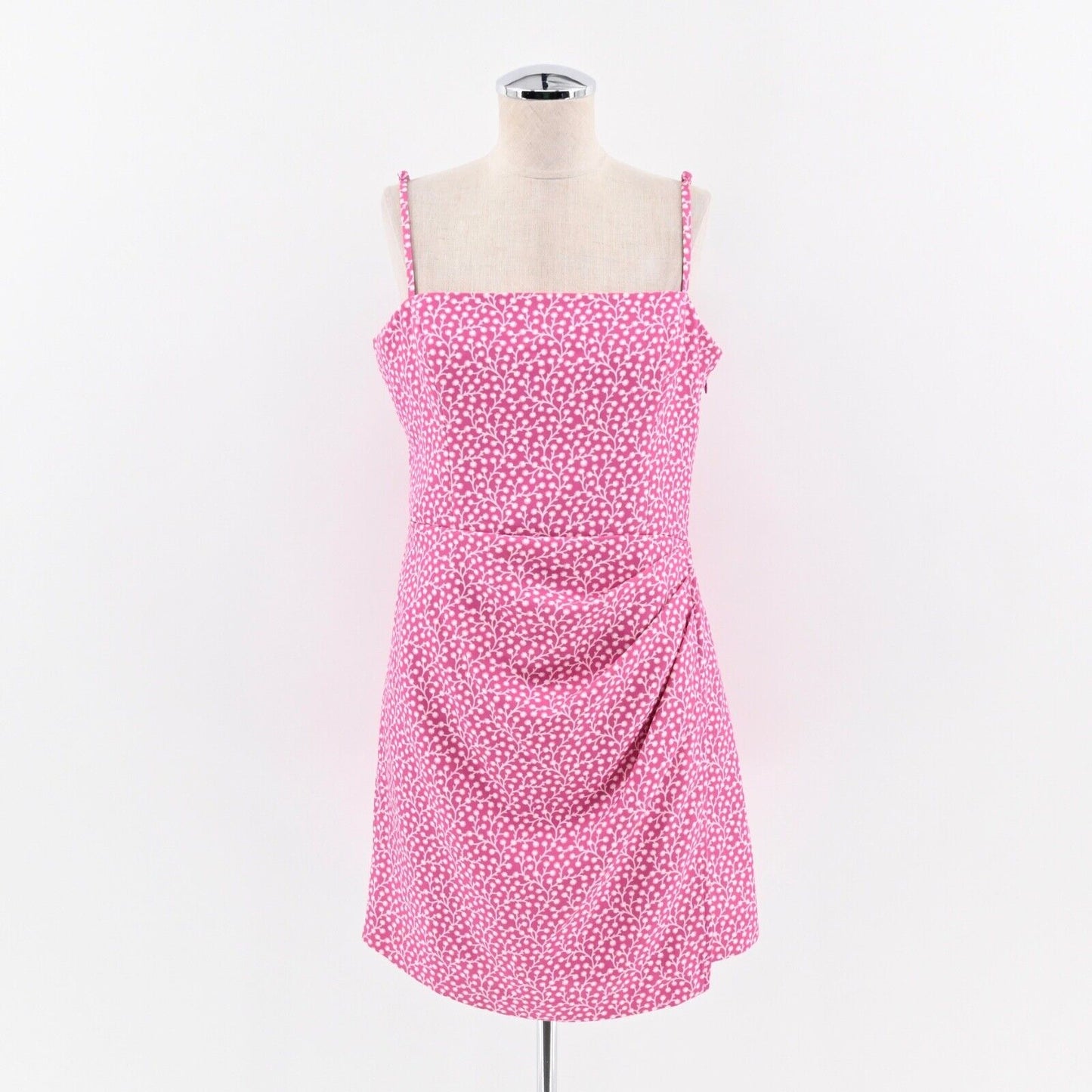 FRENCH CONNECTION Dress Size 10 Pink Floral Square Neck Elao Whisper A Line Mini