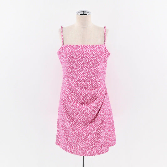 FRENCH CONNECTION Dress Size 10 Pink Floral Square Neck Elao Whisper A Line Mini