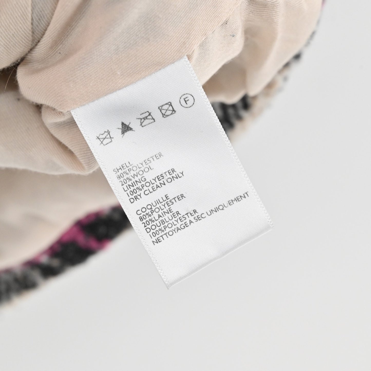 Anthropologie Womens Plaid Jacket Size M Wool Blend Pink Beige Coat Elevenses