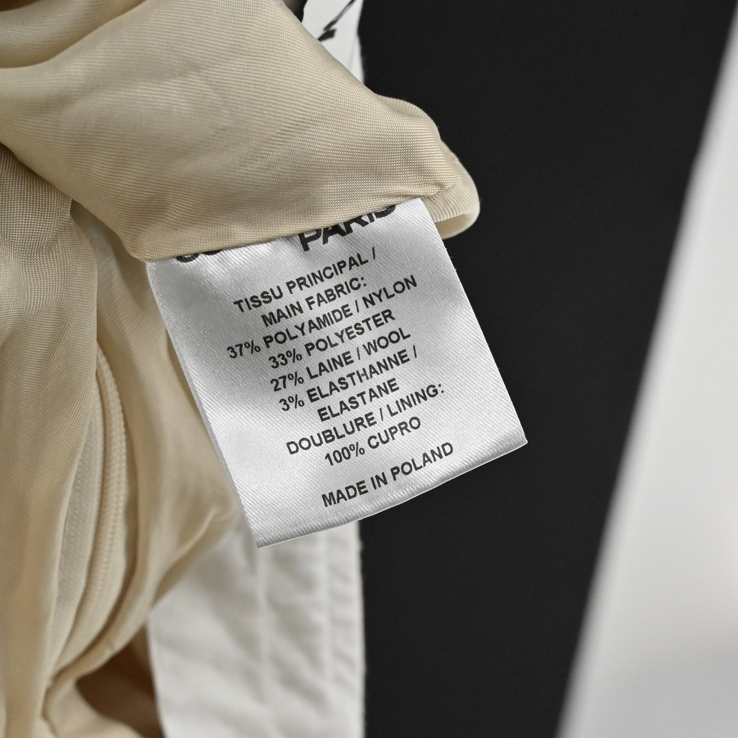 Courreges Paris Wool Mini Skirt Sz 38 Beige Mod Twee Retro Preppy Light Academia