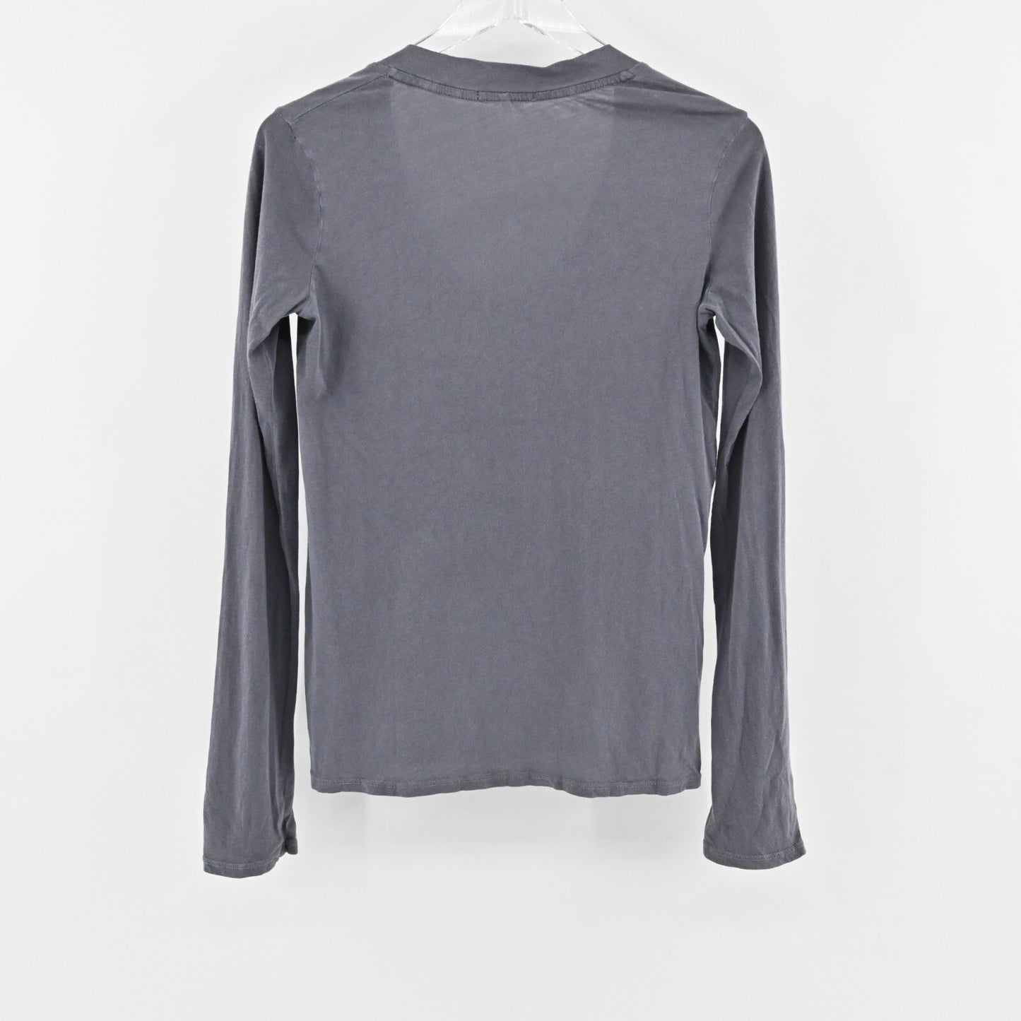 JAMES PERSE Top Womens Size 3/Large Gray Cotton Long Sleeve VNeck Shirt Standard