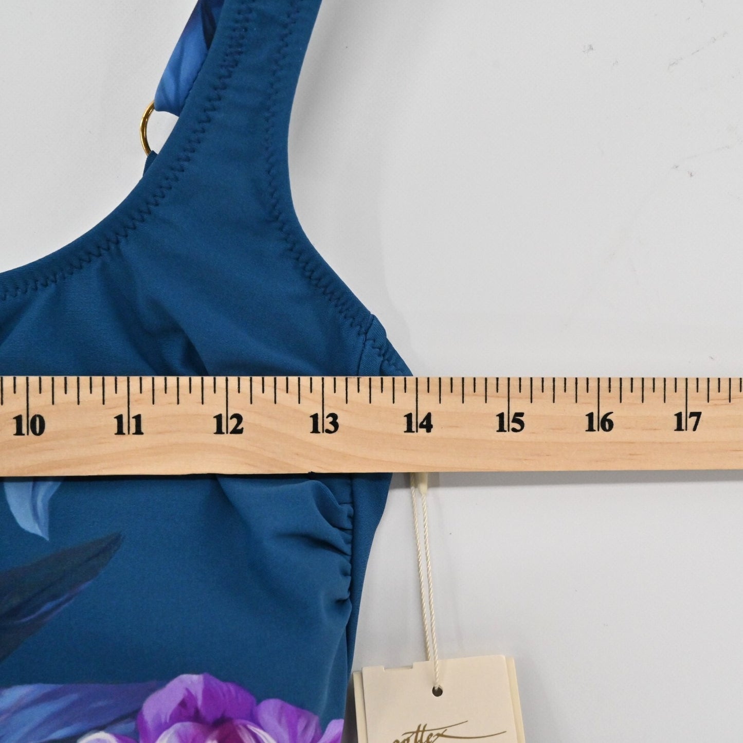Gottex Womens Size 6 Fiji Navy Pink Floral Print Square Neck One Piece Swimsuit