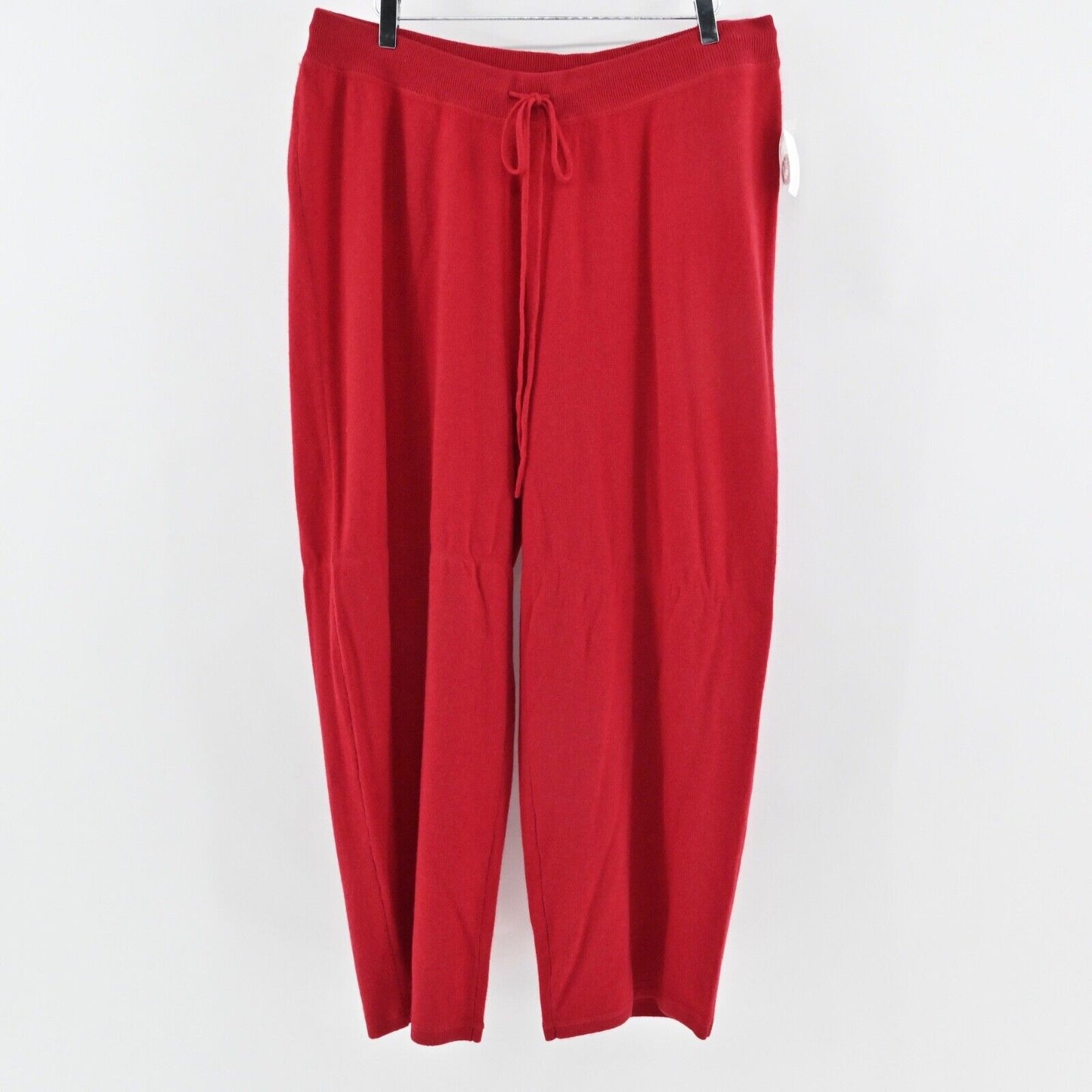 SUTTON STUDIO Pants Womens Size 3X Red Cashmere Knit Drawstring High Rise Lounge