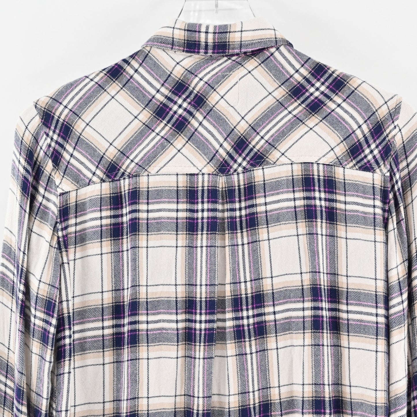 RAILS Hunter Top Womens Size S Button Blouse Stone Navy Fucshia Plaid Western