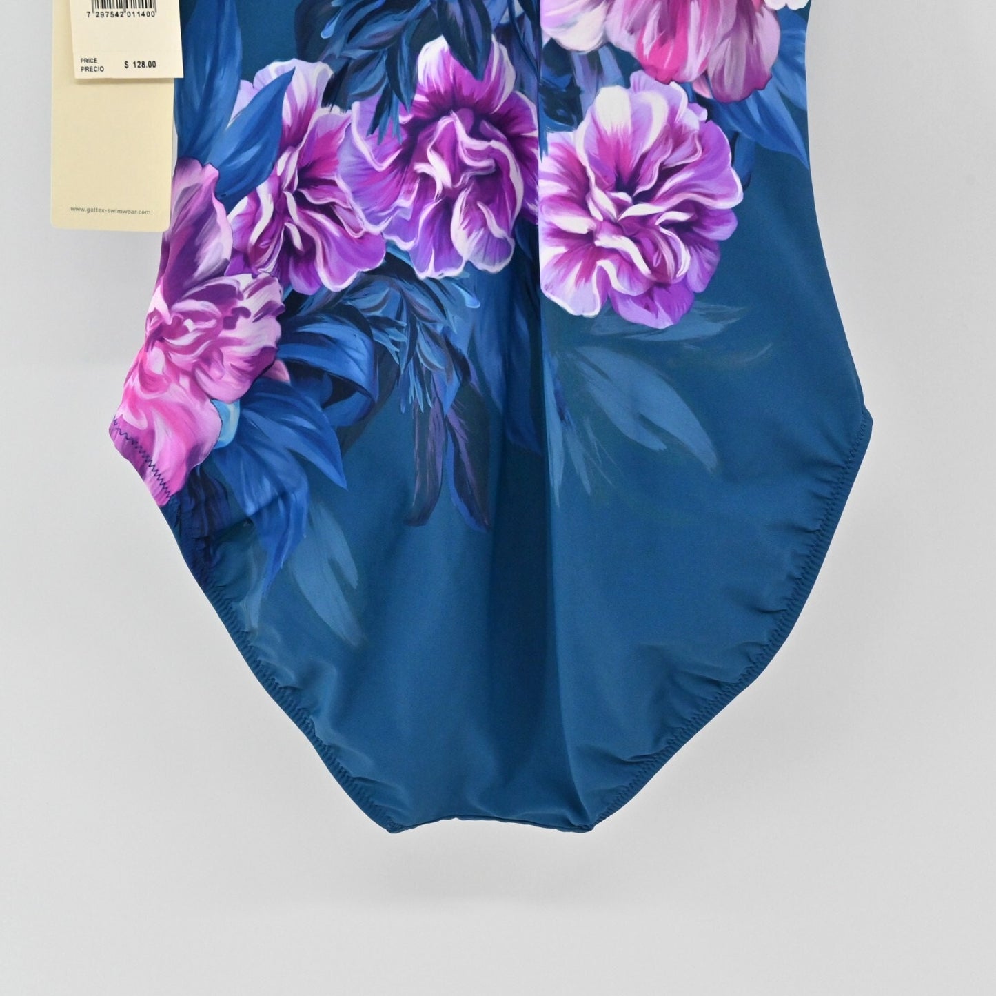Gottex Womens Size 6 Fiji Navy Pink Floral Print Square Neck One Piece Swimsuit