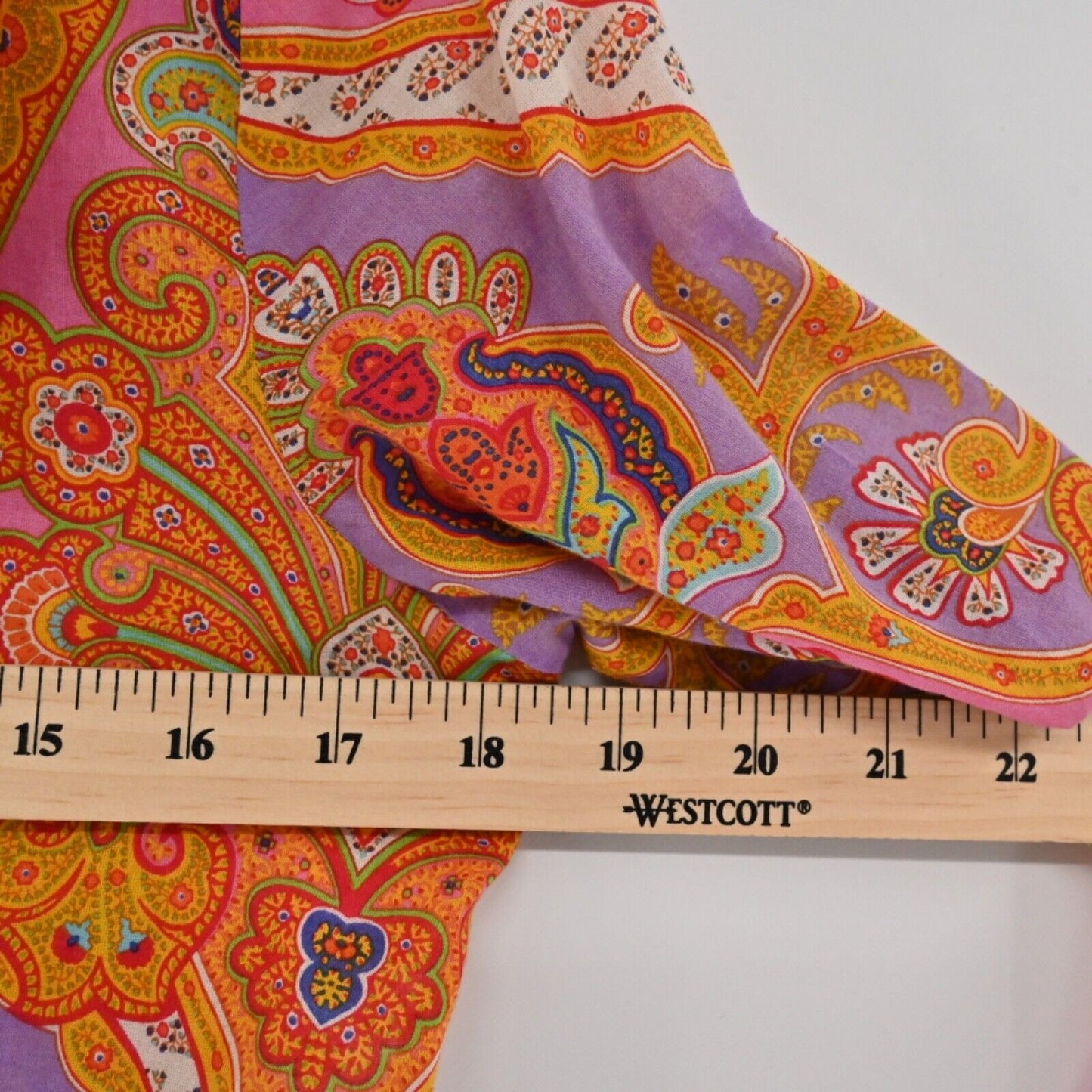 Vtg LAUREN RALPH LAUREN Top Womens Sz XS Paisley Cotton Ruffle Peasant Boho 00s