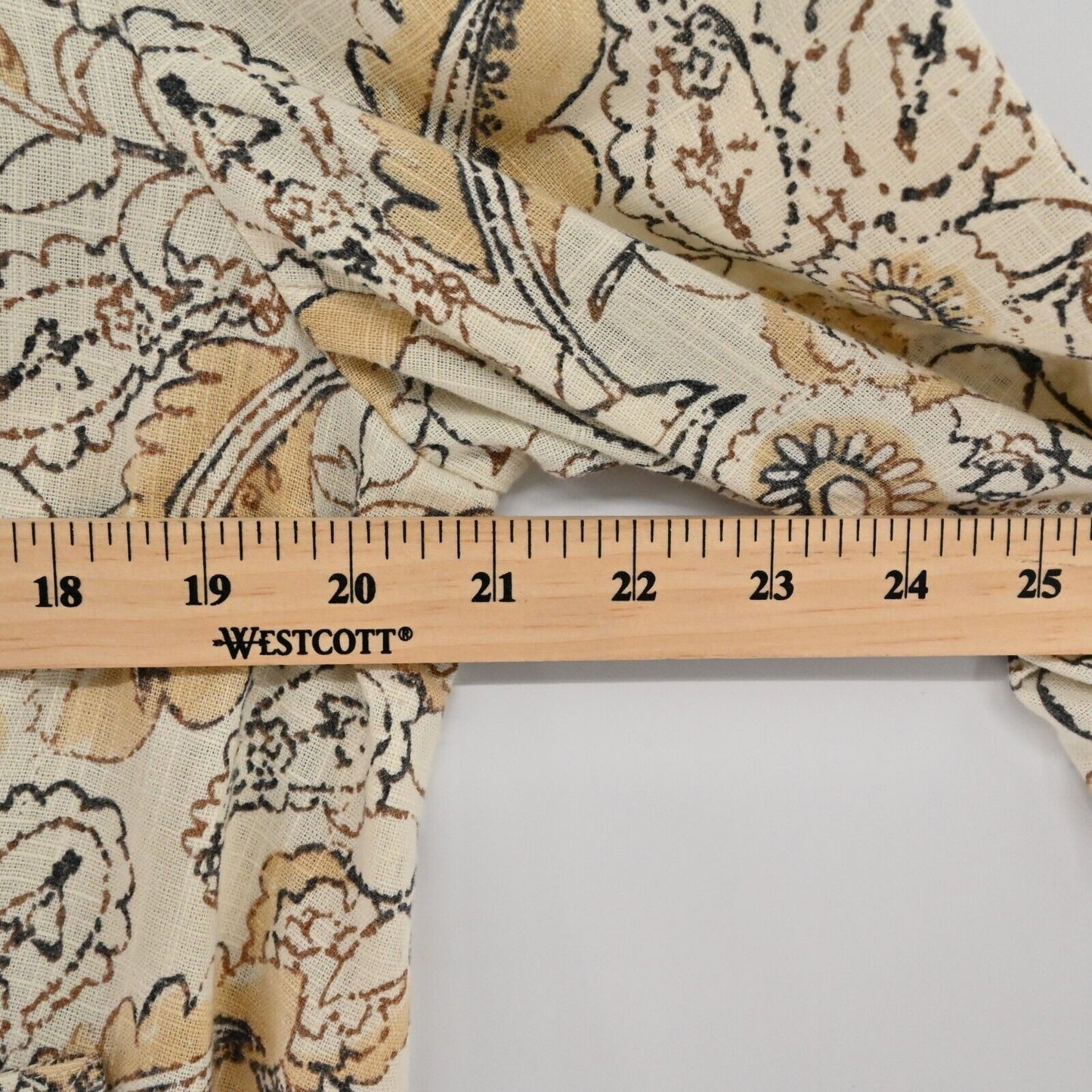 J JILL Jacket Womens Sz M Linen Floral Paisley Neutral Minimalist Lagenlook