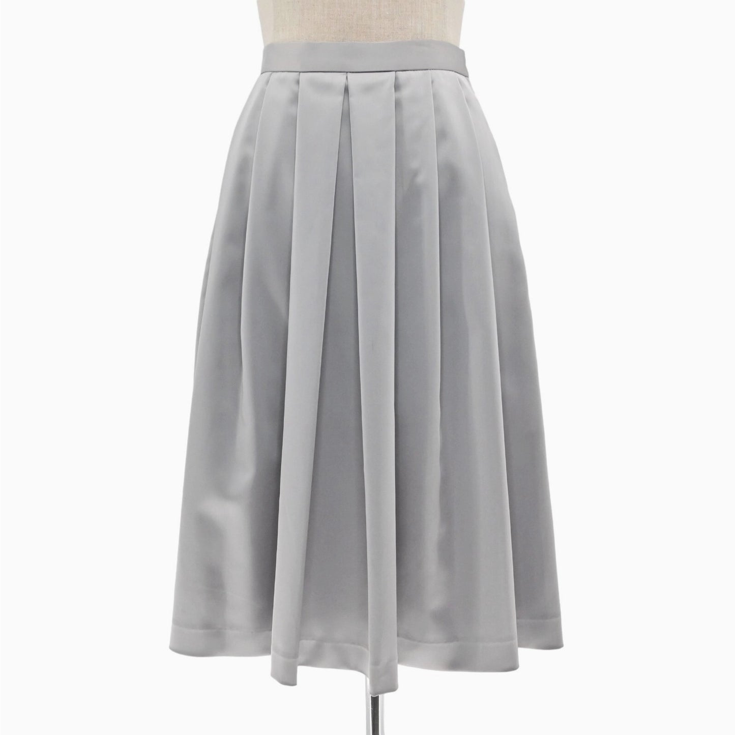 ZARA Womens Silver Pleated Skirt Size XS Satin Academia Preppy Office Career