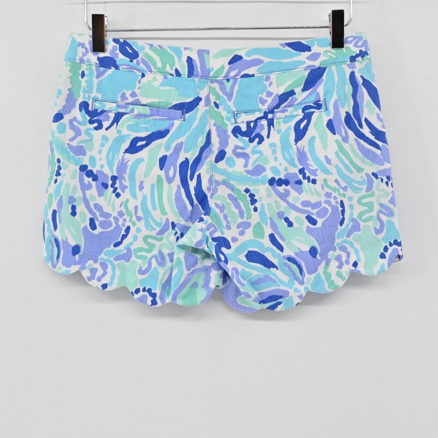LILLY PULITZER Shorts Womens Size 0 Buttercup Scalloped 5" Lilac Nice Ink Print