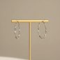 Alloy Rhinestone Twisted Hoop Earrings (4cm) With 925 Sterling Silver Earring Post