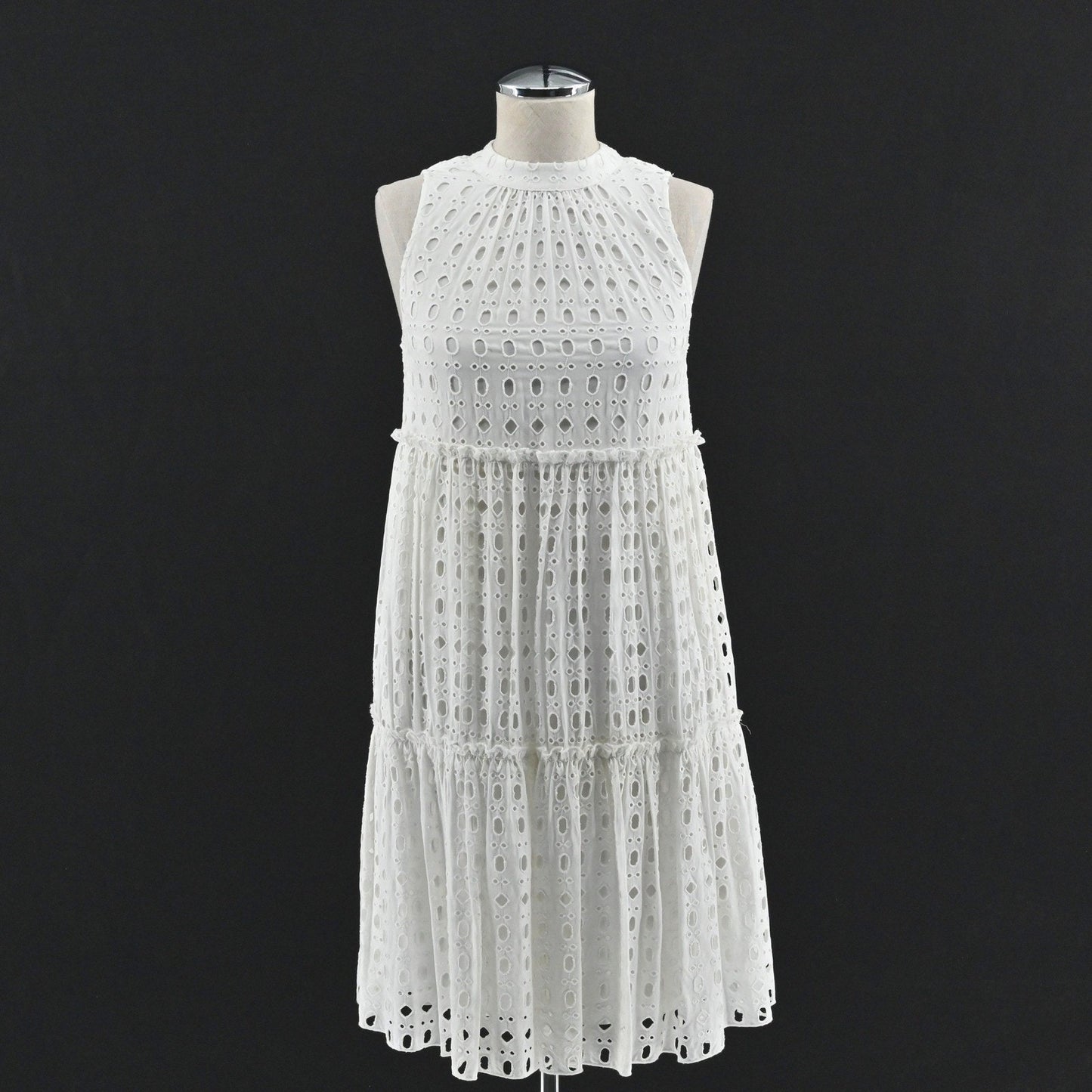 Lilly Pulitzer Indira Dress Size XXS Resort White Eyelet Sleeveless Tiered Swing