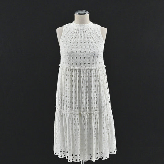 Lilly Pulitzer Indira Dress Size XXS Resort White Eyelet Sleeveless Tiered Swing