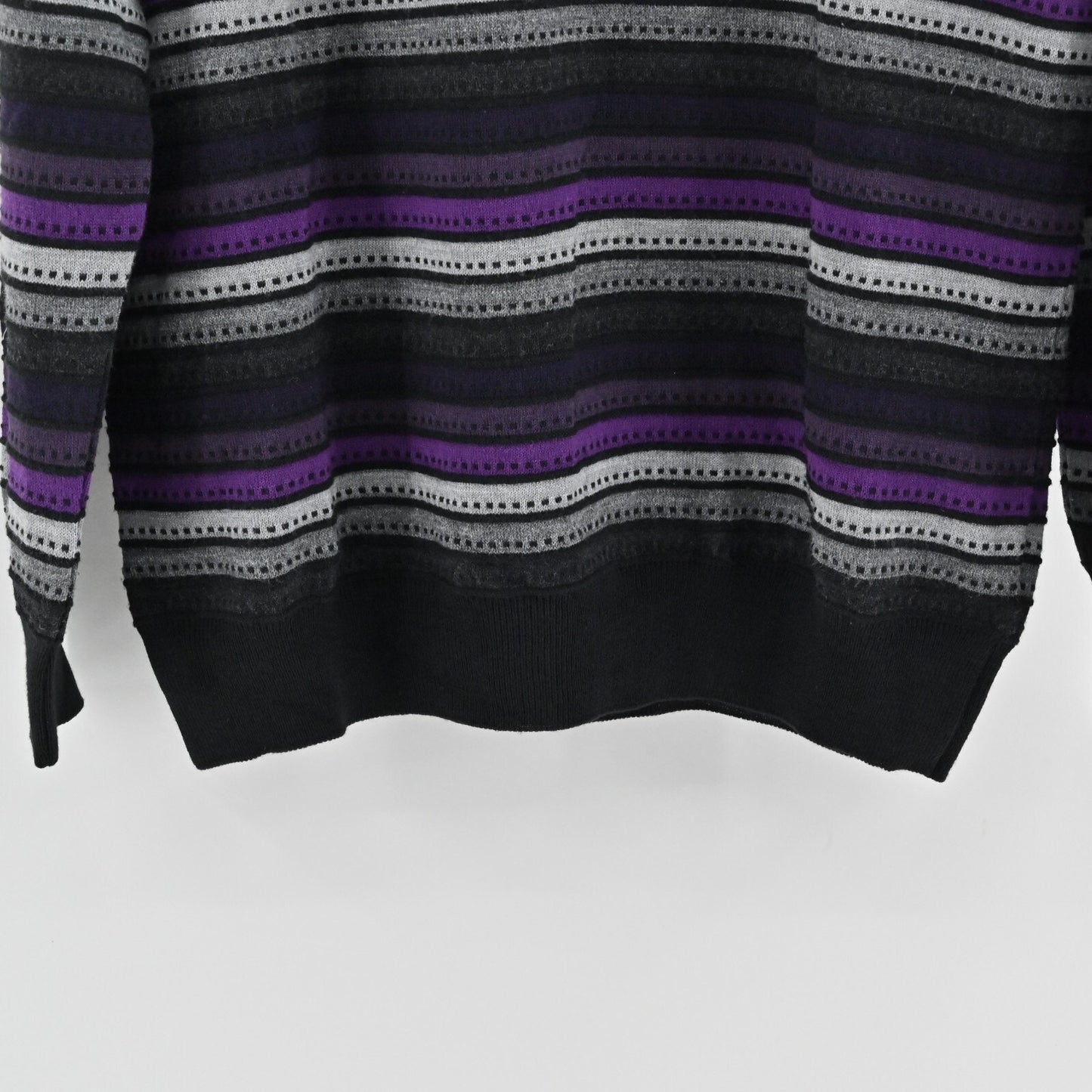 MAREMMA Wool Sweater Mens Size XL Purple Stripe Blend Knit Quarter Zip Italy