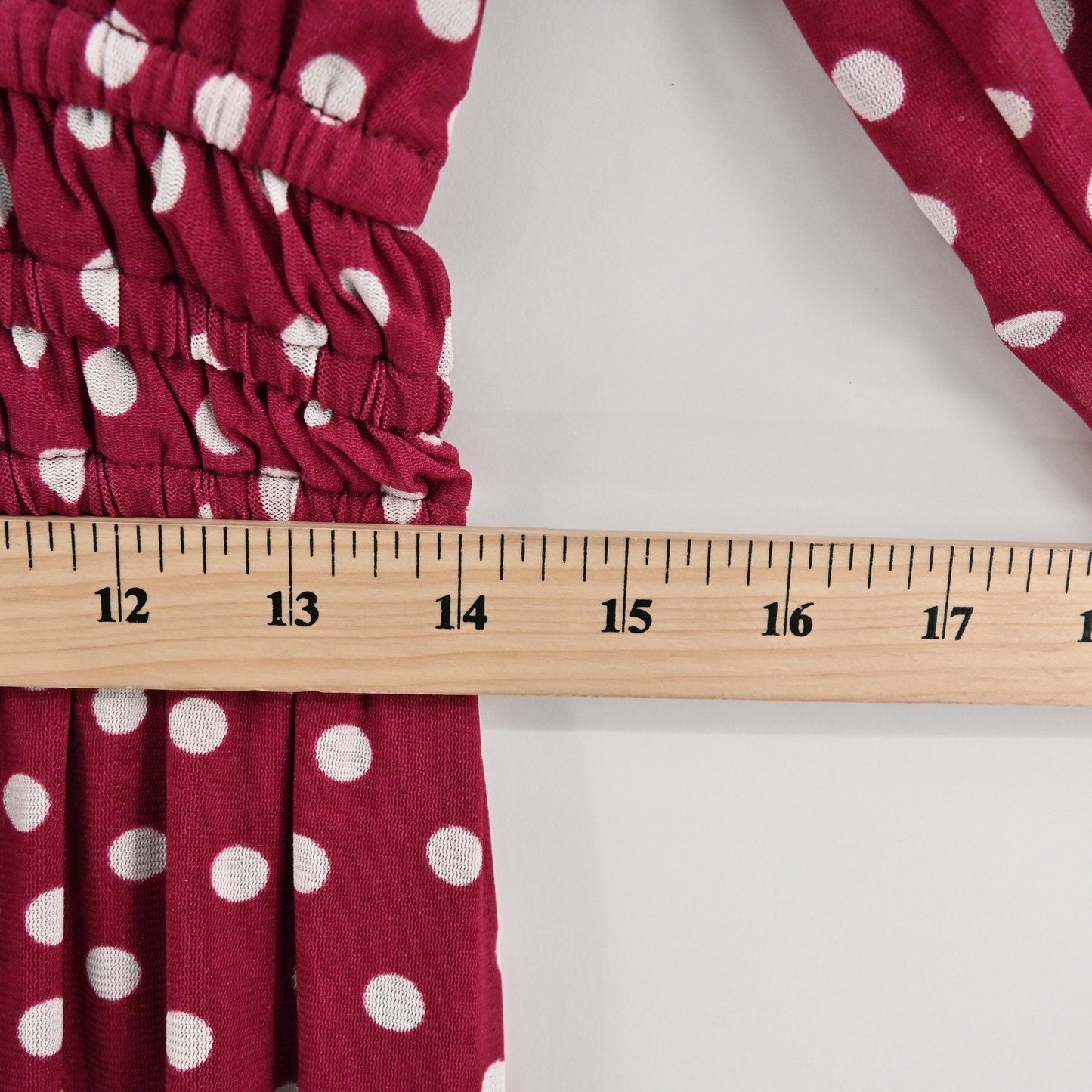 Elizabeth & James Polka Dot Midi Dress Size L Red White Tiered Retro Whimsical