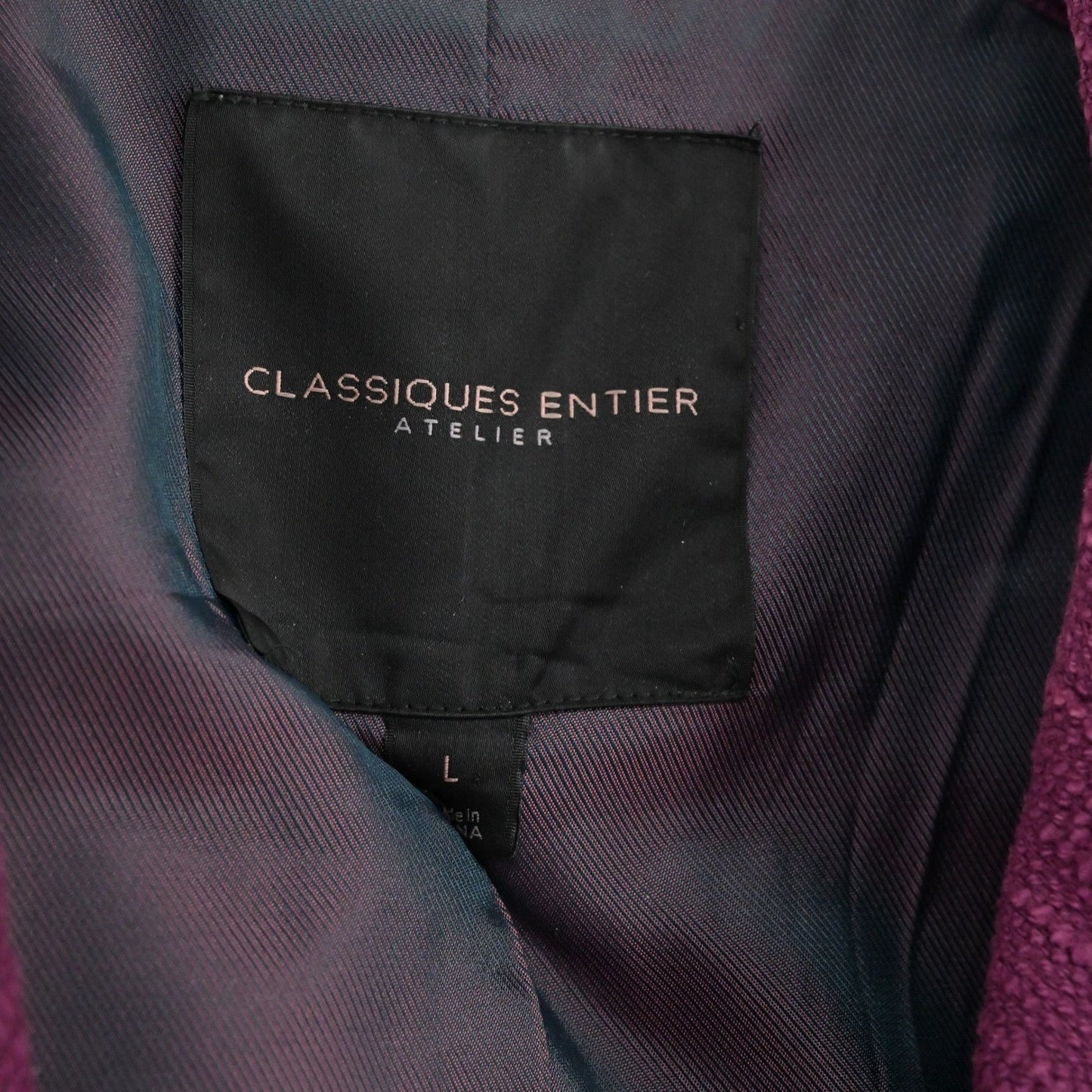 Classiques Entier Atelier Purple Textured 3/4 Sleeve Blazer Jacket - Women's