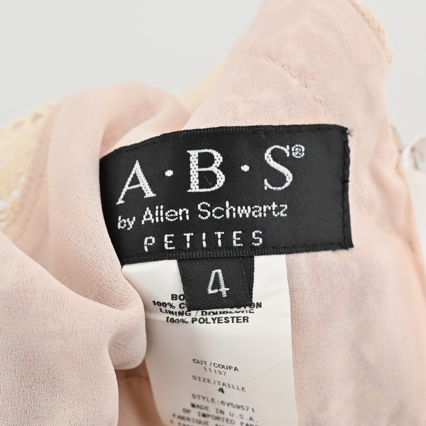 Vtg Y2k Paisley Babydoll Dress Size 4 Petite Crochet Pink Sleeveless Mini VNeck