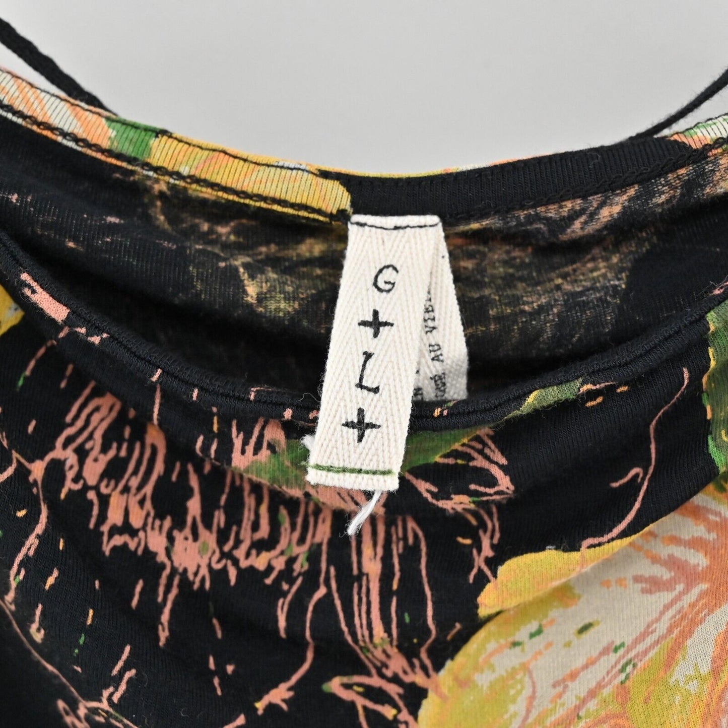 FREE PEOPLE Top Sz L Birds of Paradise Yellow Poppy Off The Shoulder Bell Sleeve