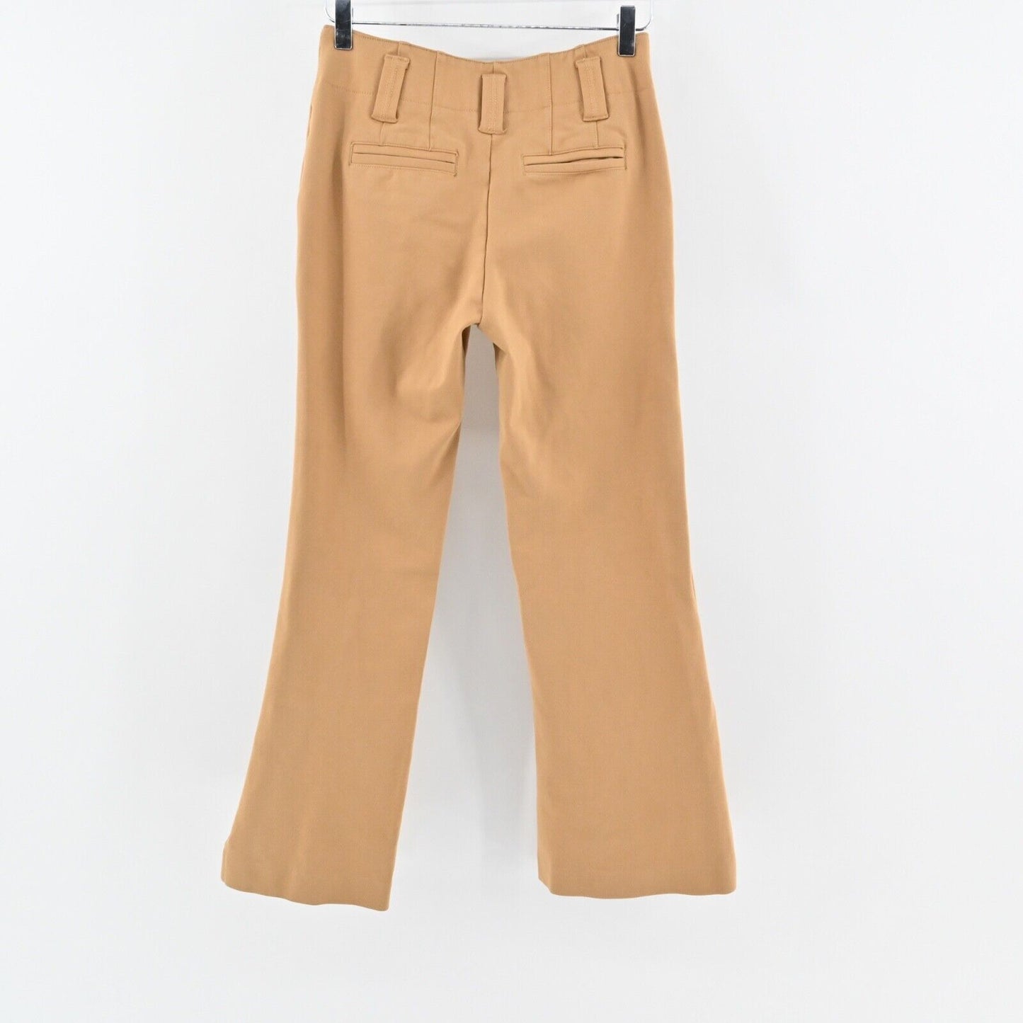 ANTHROPOLOGIE Pants Womens Size 2 Naomi Flare Tan Mid Rise Stretch Retro MAEVE