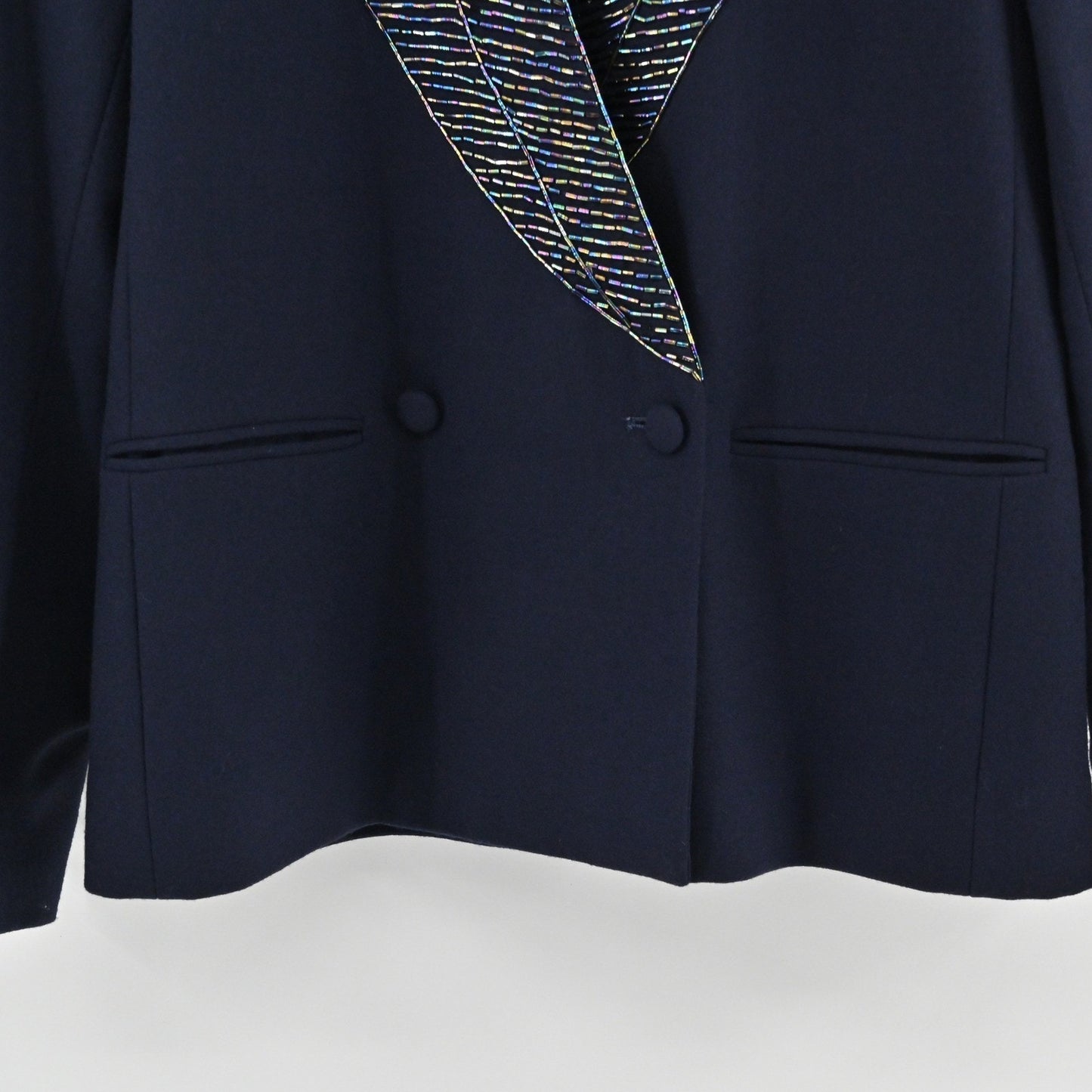 Vtg Harve Benard Womens Wool Beaded Blazer Size 6 Luxurious Embellished Jacket