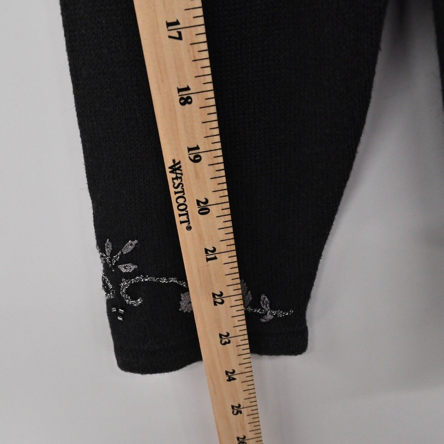 Vtg Beaded Cardigan Women Sz M Black Embroidered Paisley 90s TIARA INTERNATIONAL