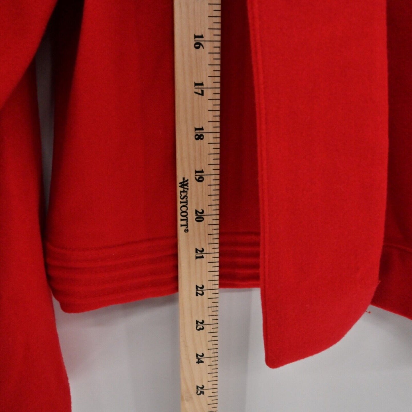 Vtg ELLEN TRACY Jacket Womens Size 10 Red Wool Blend Drape Open Front Career 00s