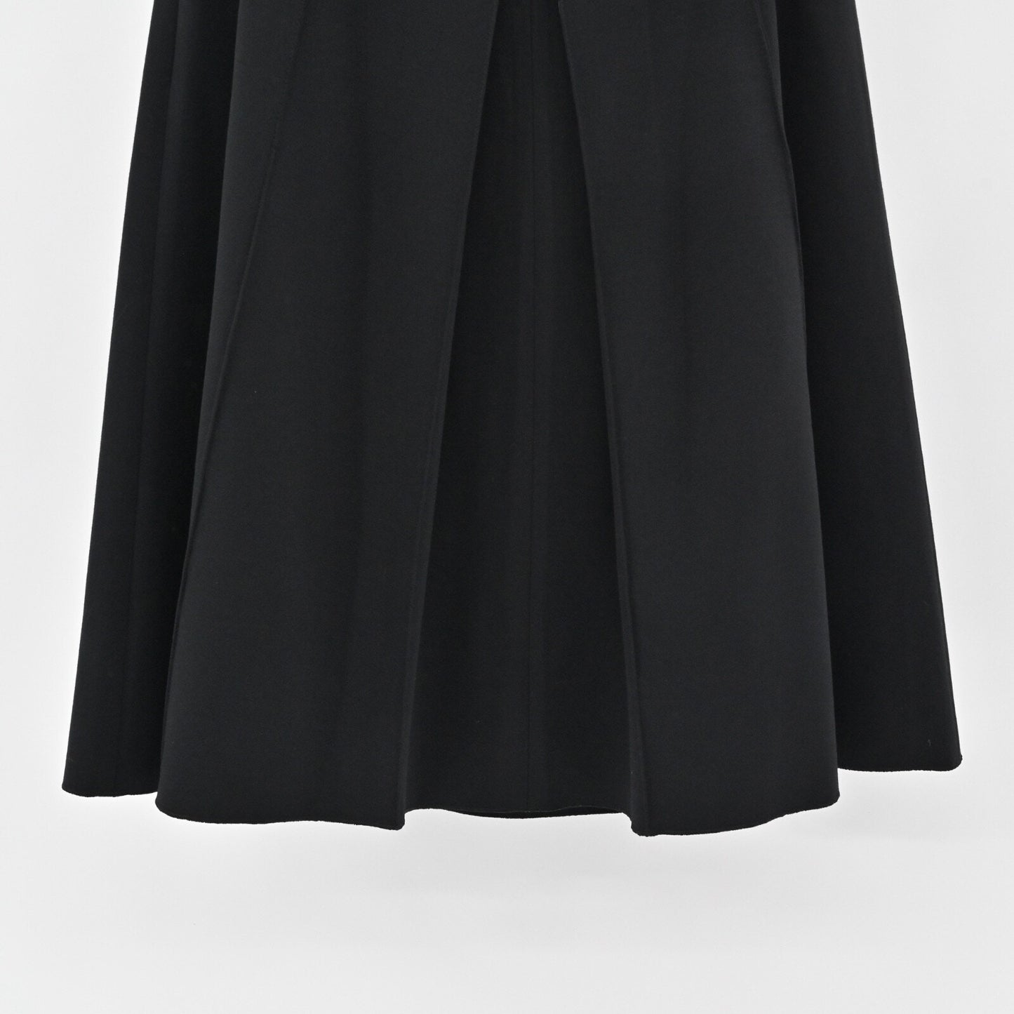 LES COPAINS Pleated Skirt Size 46 Black Knee Length A Line Jersey Stretch Retro