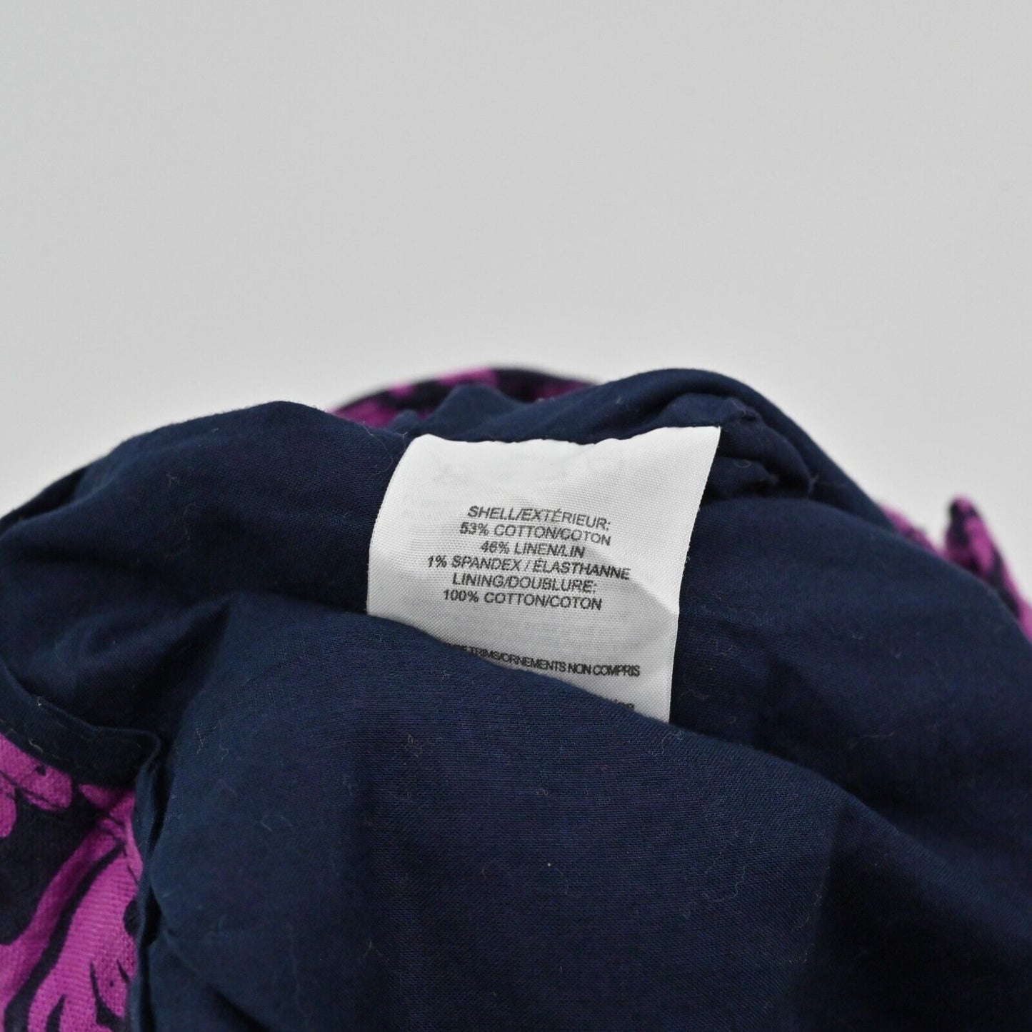 TORY BURCH Shorts Womens Size 0 Cotton Linen Blend Purple Navy Floral Print