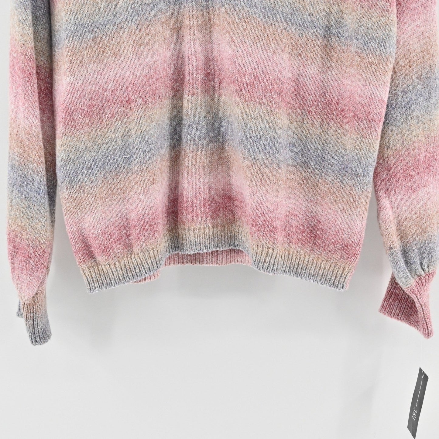 INC International Concepts Embellished Striped V Neck Sweater Size M