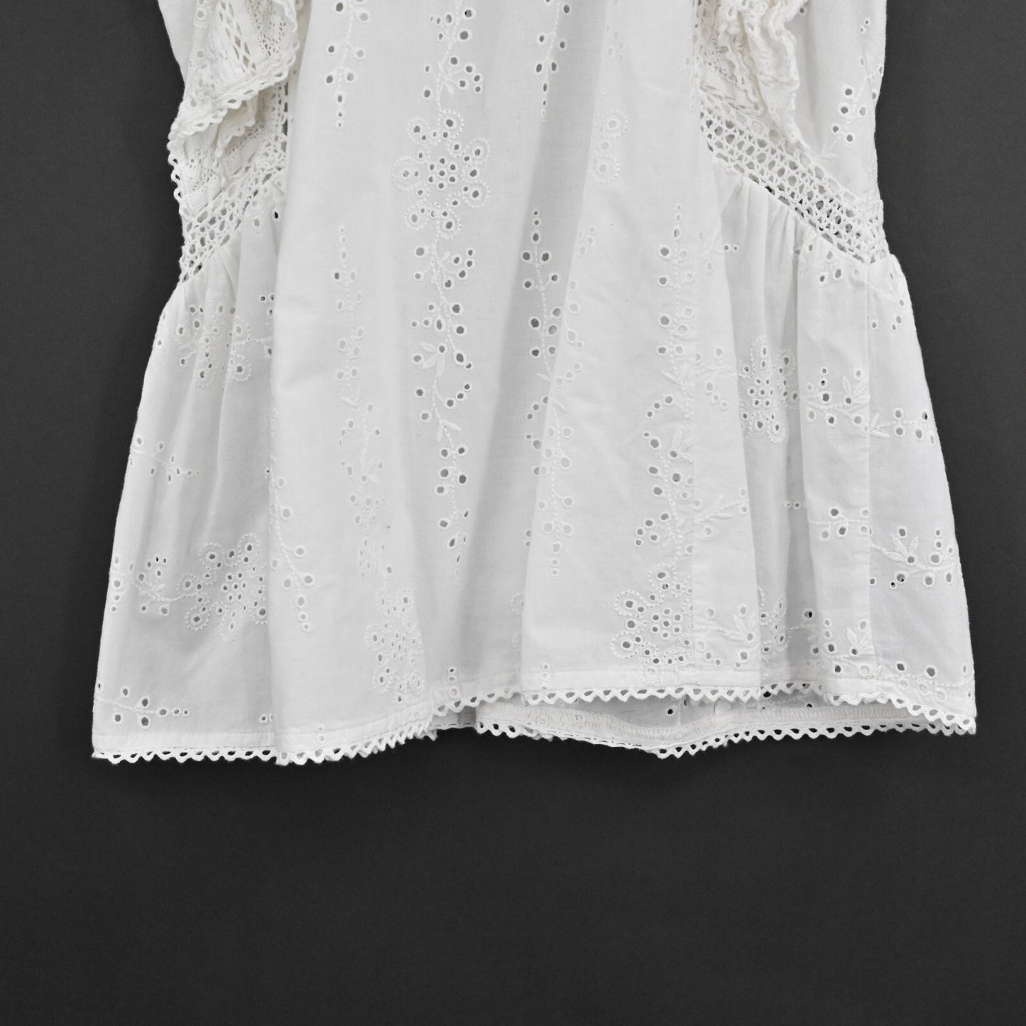 SEA Womens Lea Flutter Sleeve Top in Pure White Size 0 Blouse Cotton India Boho