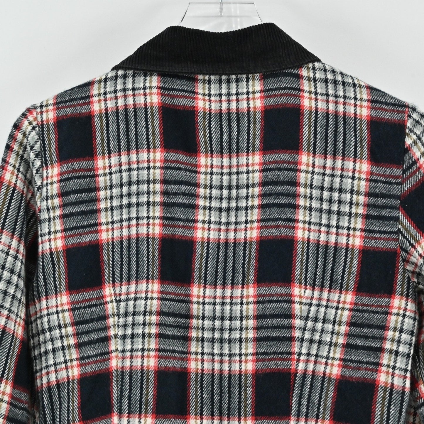 Vtg Y2k BONKERS Wool Blend Plaid Cropped Jacket Size M Corduroy Preppy Grunge