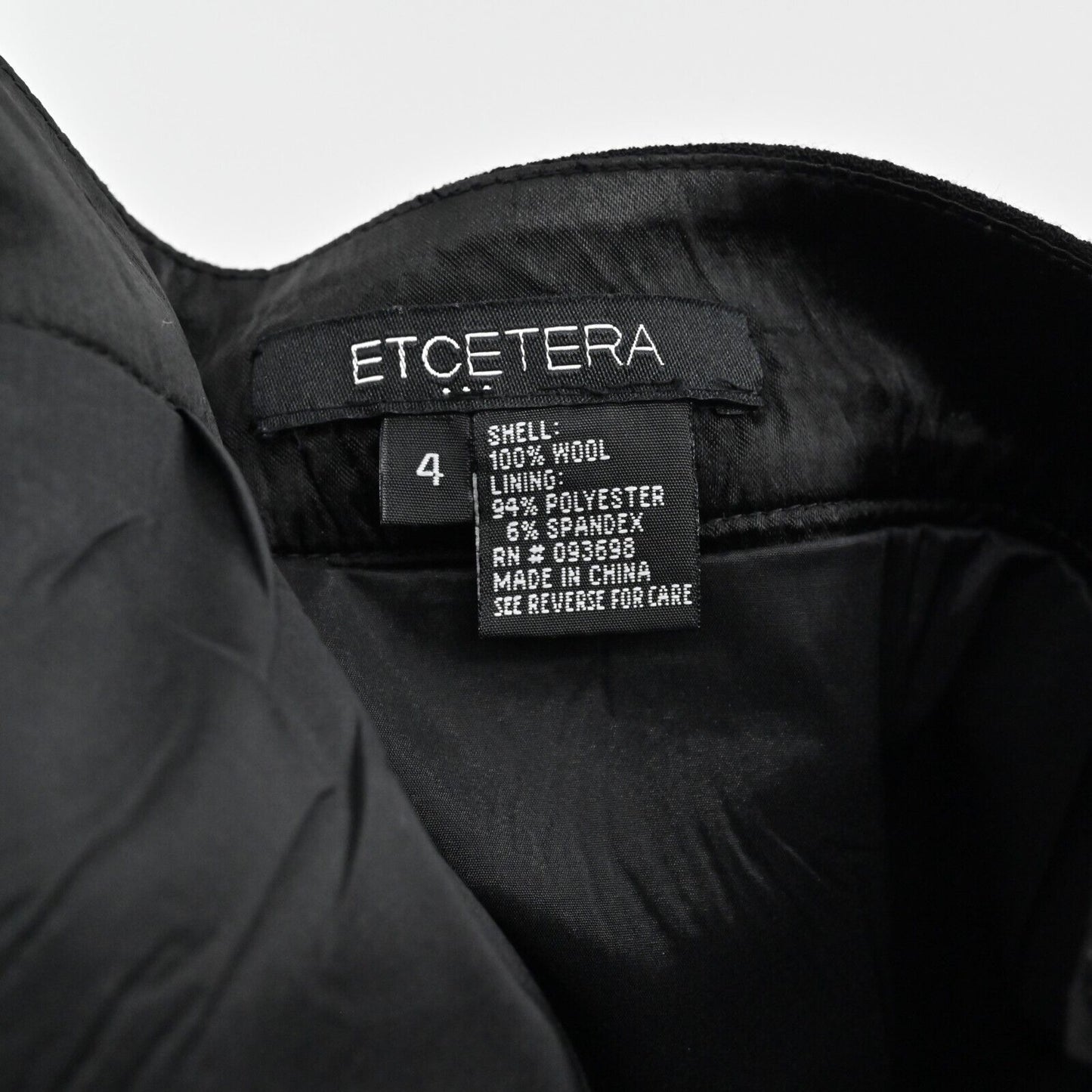 ETCETERA Skirt Size 4 Classic Solid Black Wool Flared Flounce Lined Front Pocket