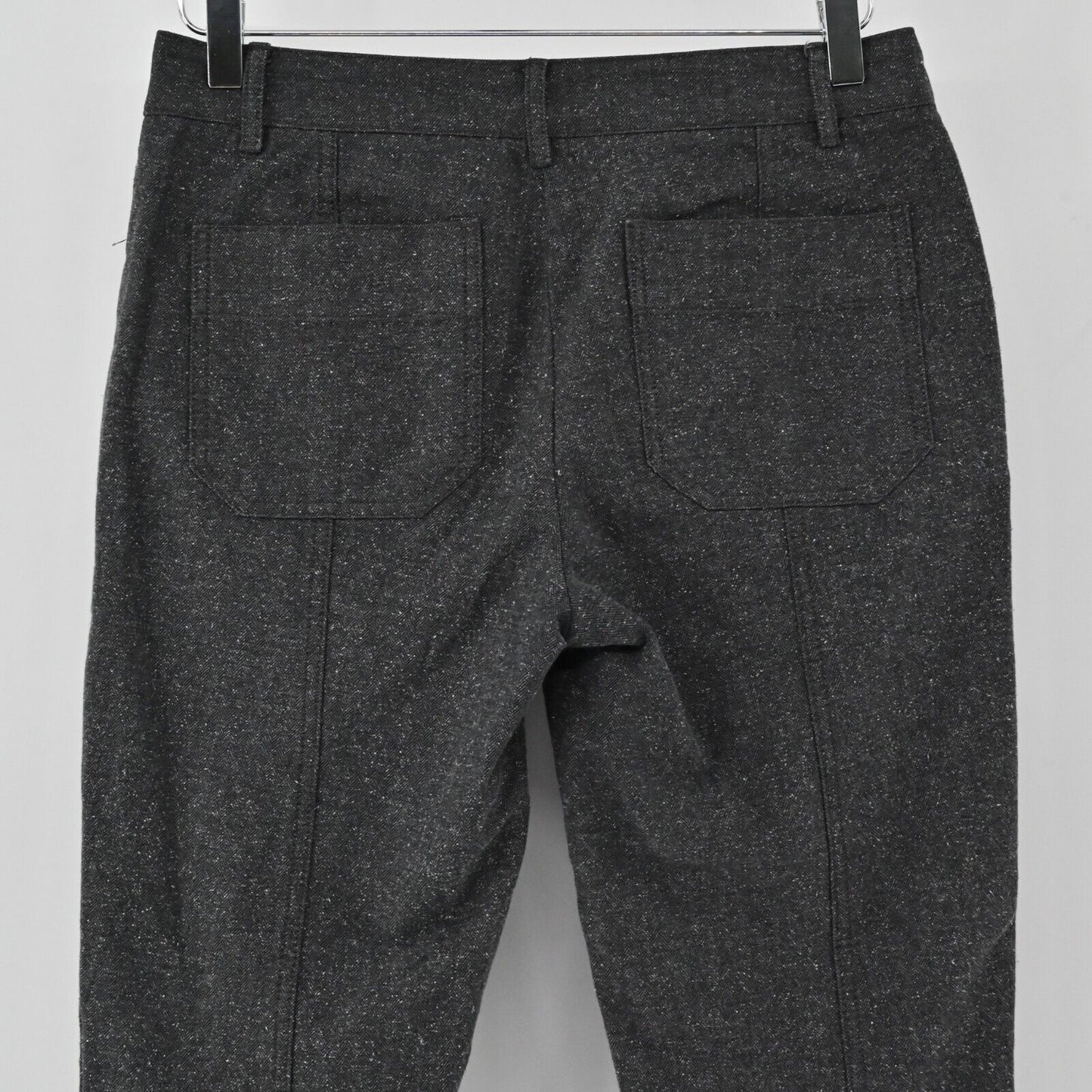 J CREW Pants Womens Size 4 Stretch Skinny Herringbone Grey Ankle Zip Academia