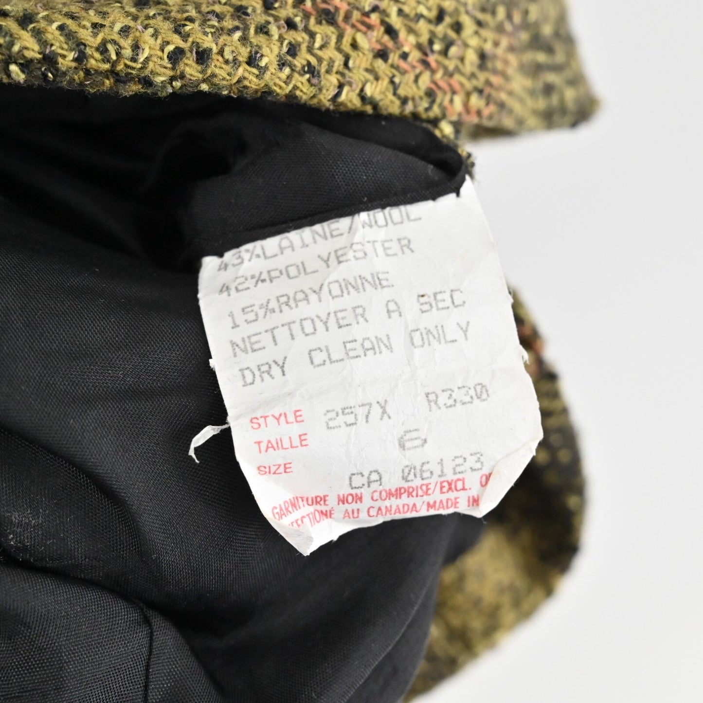 Vtg Blazer Womens Sz 6 Wool Tweed Plaid Double Breasted Long Line Jacket Capsule