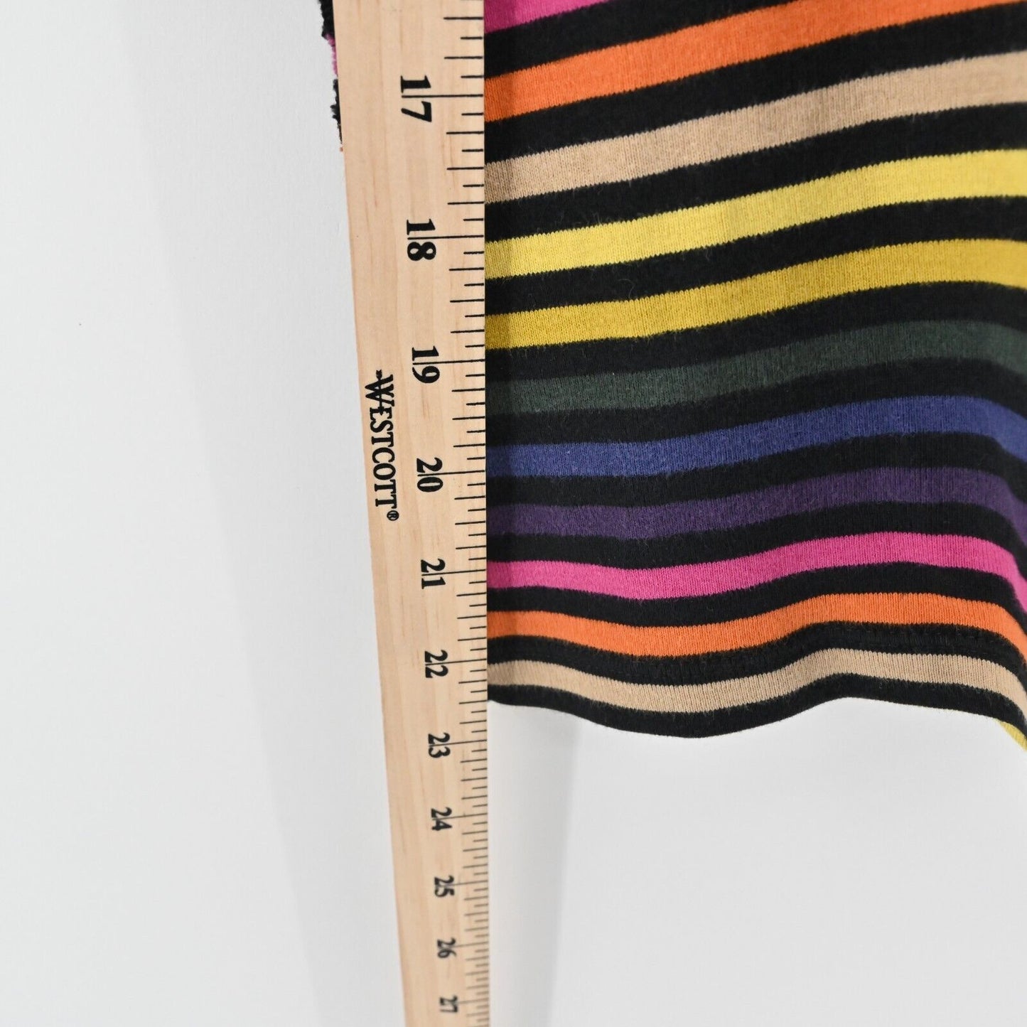 Vtg SONIA RYKIEL Top Womens Size L Multicolor Stripe Black Rhinestone Lips Logo