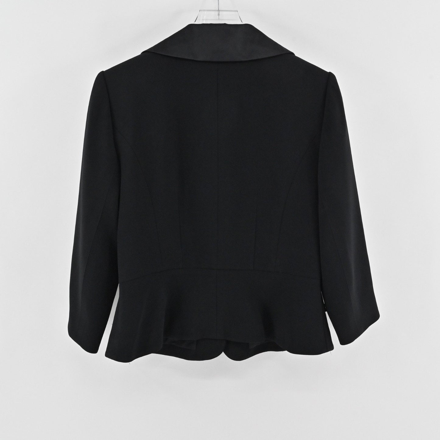 Vtg 90s Kay Unger Womens Embellished Jewel Silk Blazer Sz 10 Black Career Formal